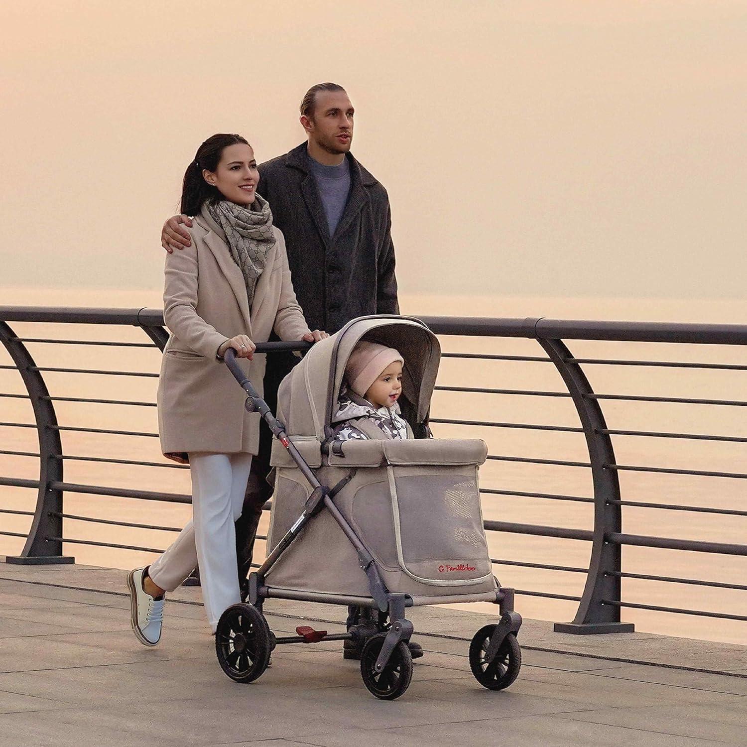 Carro Multifuncional Familidoo Q1 - Plegable y Ligero para Niños y Mascotas - Soporta 60 kg