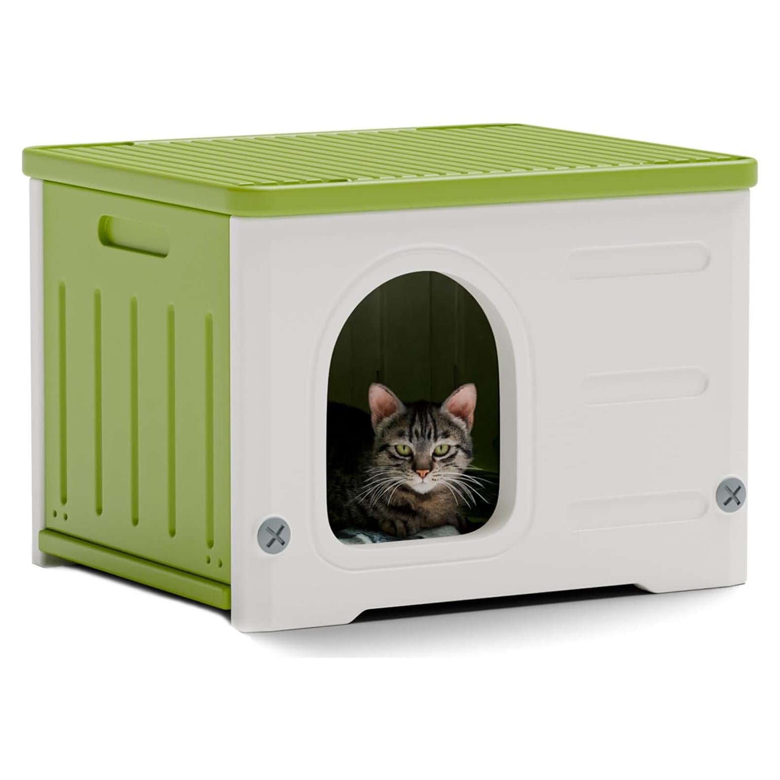 Casa para Gatos TSEHOOHOO Plástico Apilable Verde 55.9x18x43.2cm