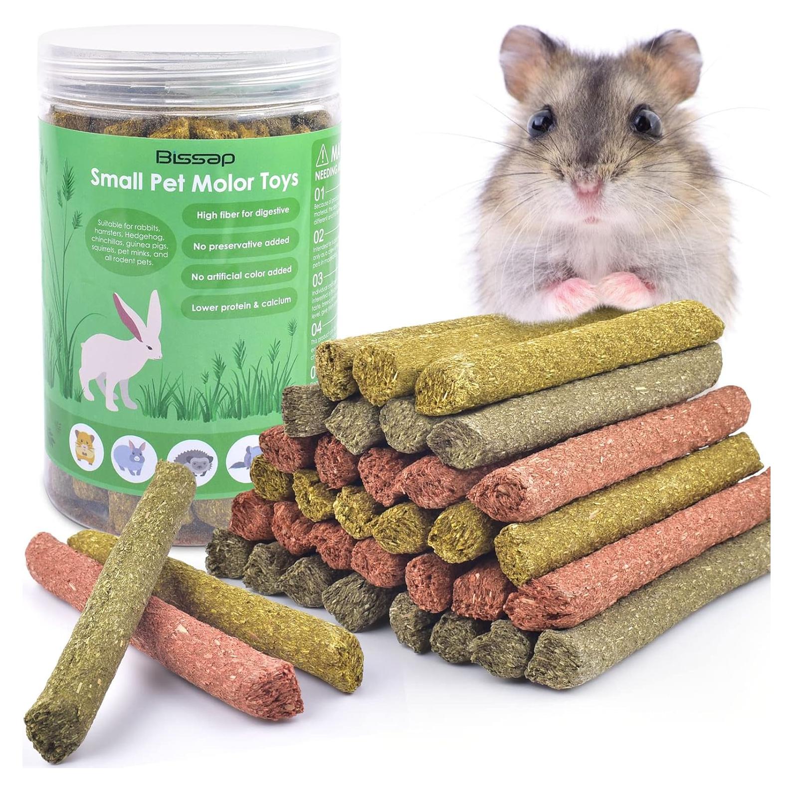 Palitos de Masticar Conejo Bissap 36PCS Heno Timothy y Zanahoria