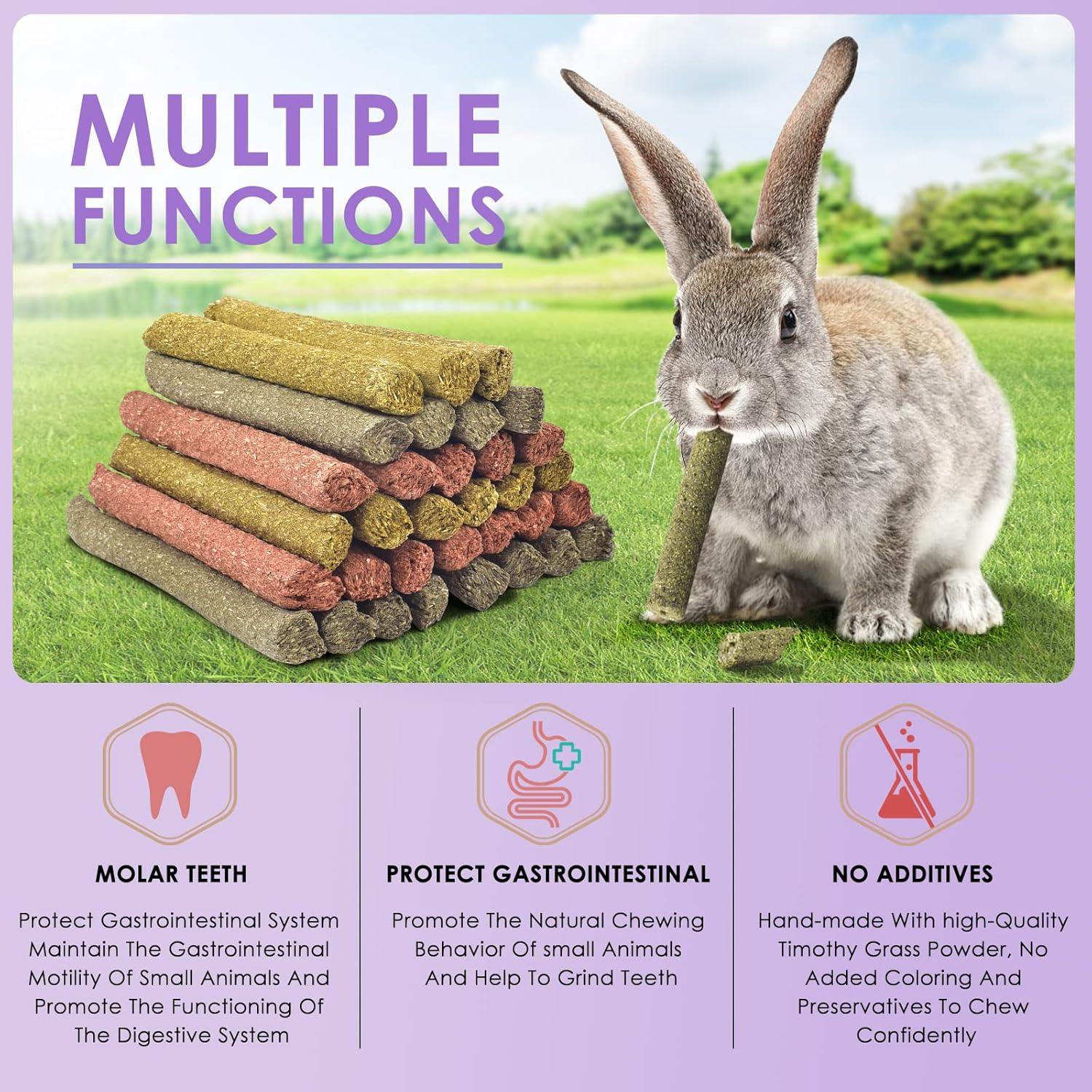 Palitos de Masticar Conejo Bissap 36PCS Heno Timothy y Zanahoria