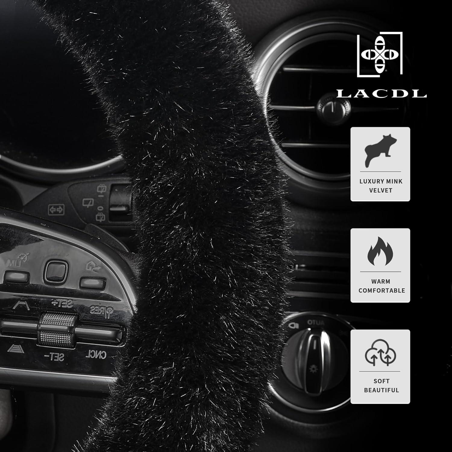 Funda de Volante LACDL CLASSY MINK Peluche Suave 37-38cm