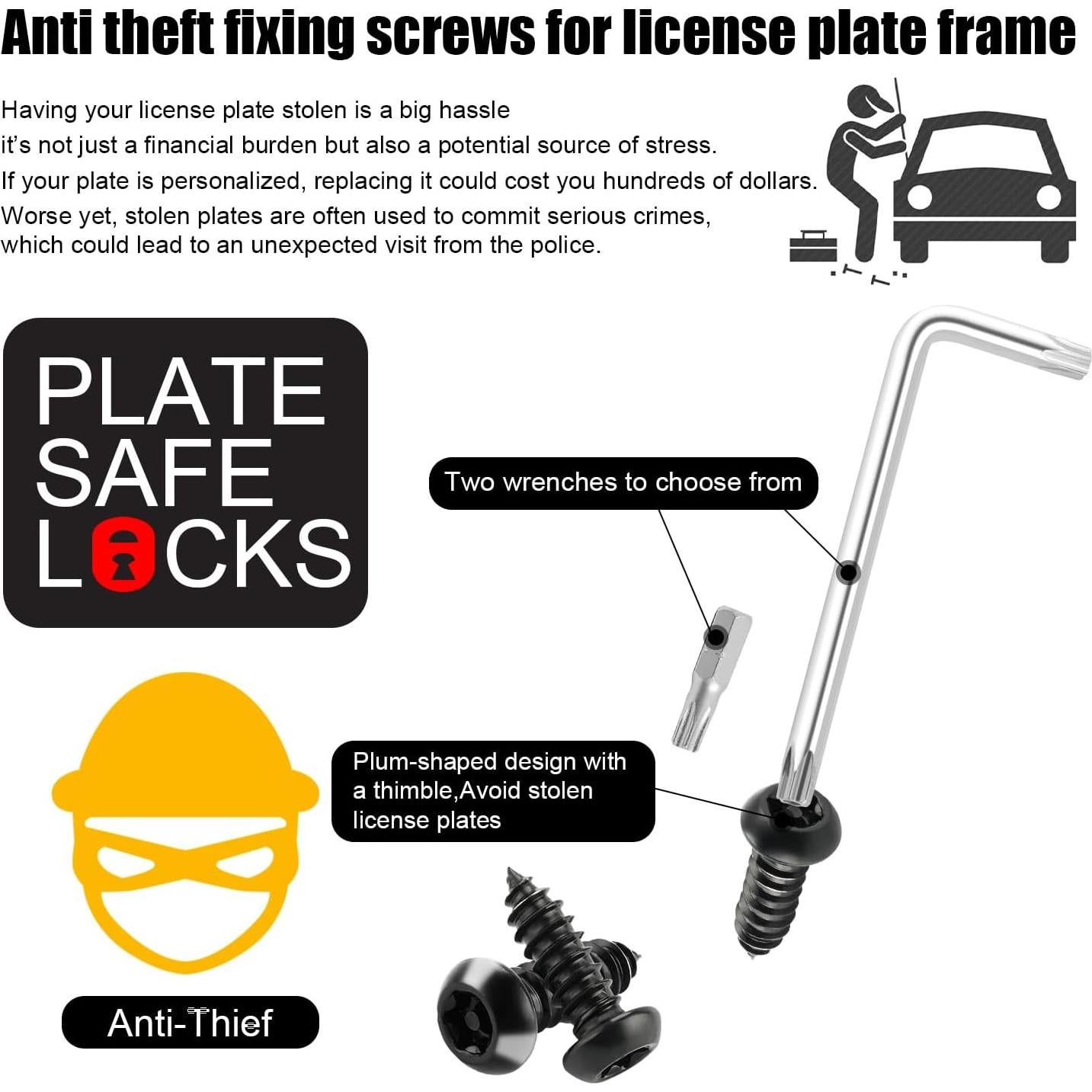 Conjunto de Tornillos Antirrobo M6 LivTee para Placas de Matrícula