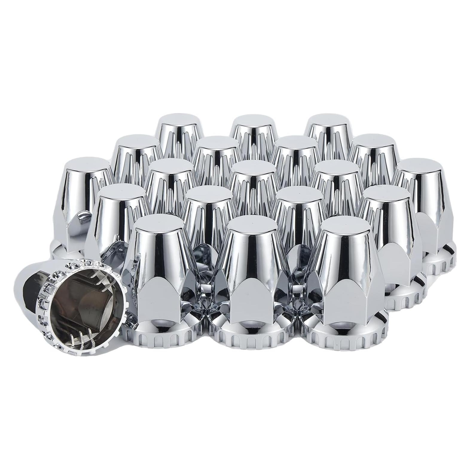 Cubiertas de Tuercas Cromadas ABS 33mm Cabtherlyn - Paquete de 20