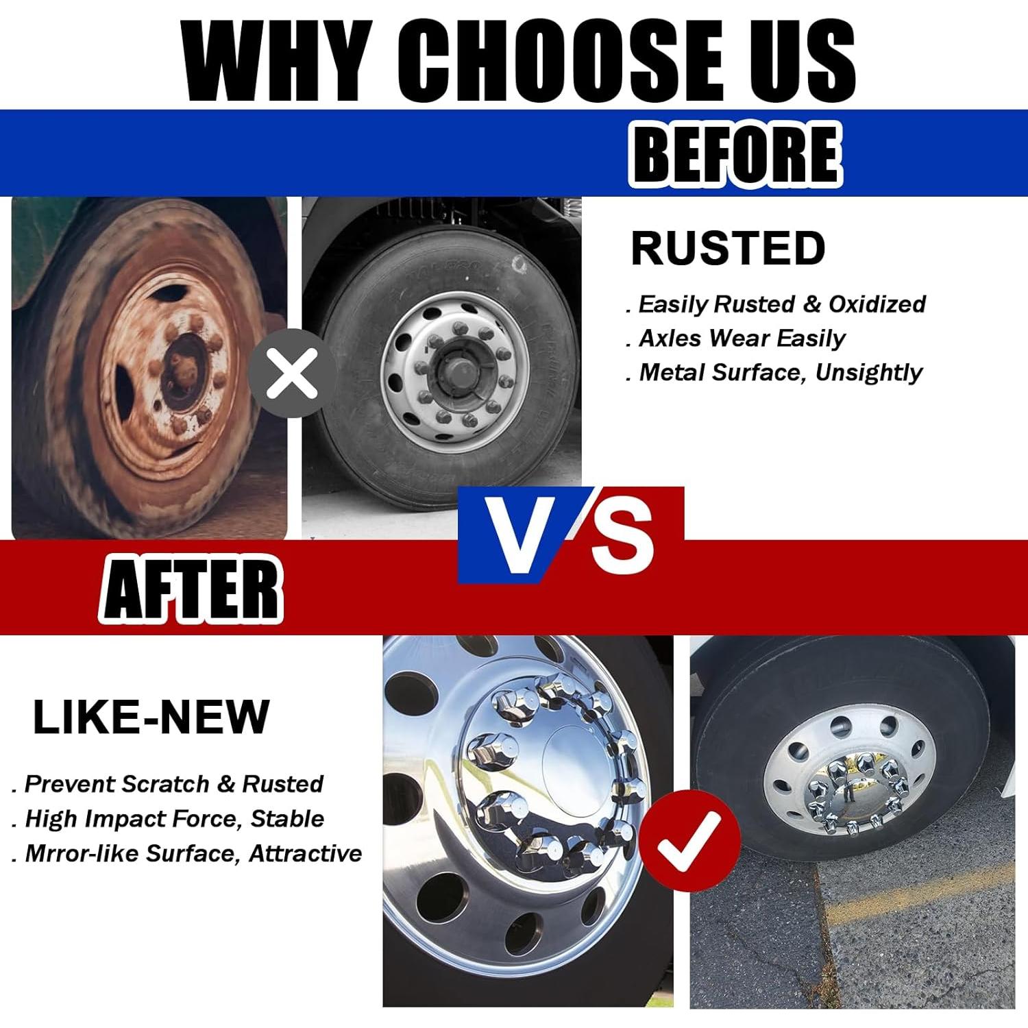 Cubiertas de Tuercas Cromadas ABS 33mm Cabtherlyn - Paquete de 20