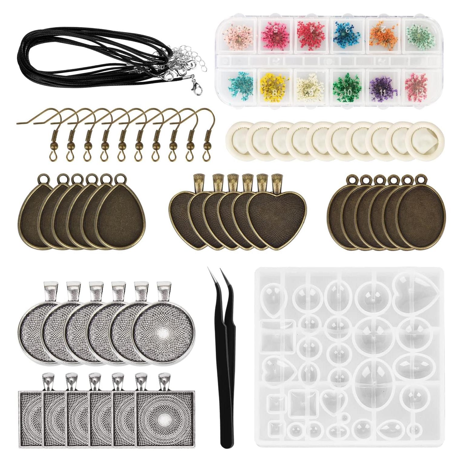 Kit de Moldes de Joyería HOMEIDOL 57 Piezas Silicona y Metal