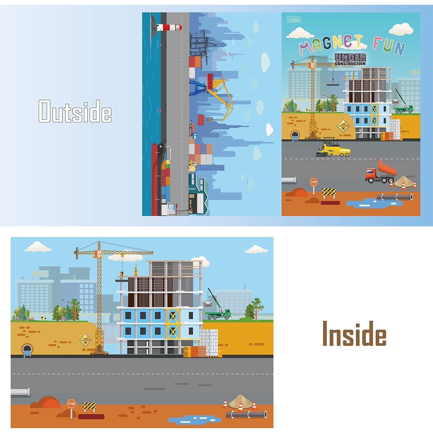 Tablero Magnético Portátil de Juego Vehículos de Construcción 38 Pcs