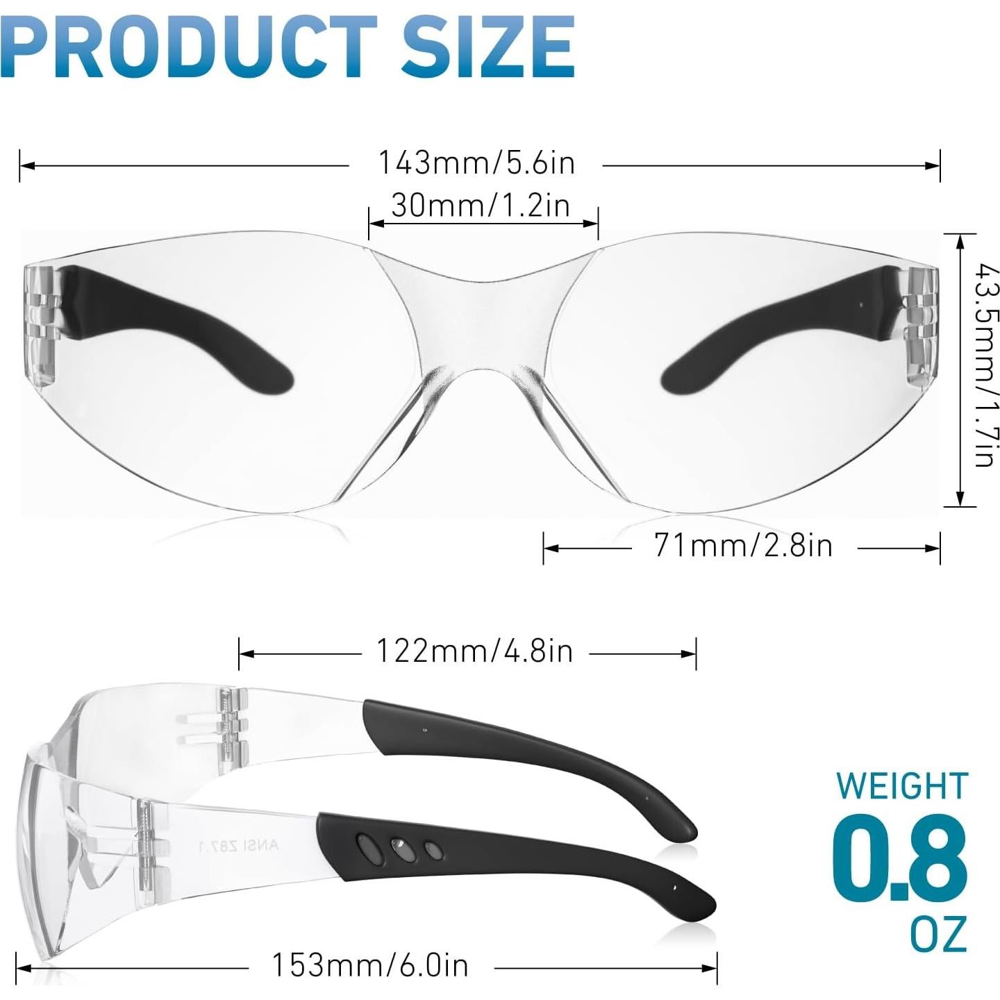Gafas de Seguridad WFEANG ANSI Z87.1 Resistentes a Rayones - 30 Pares