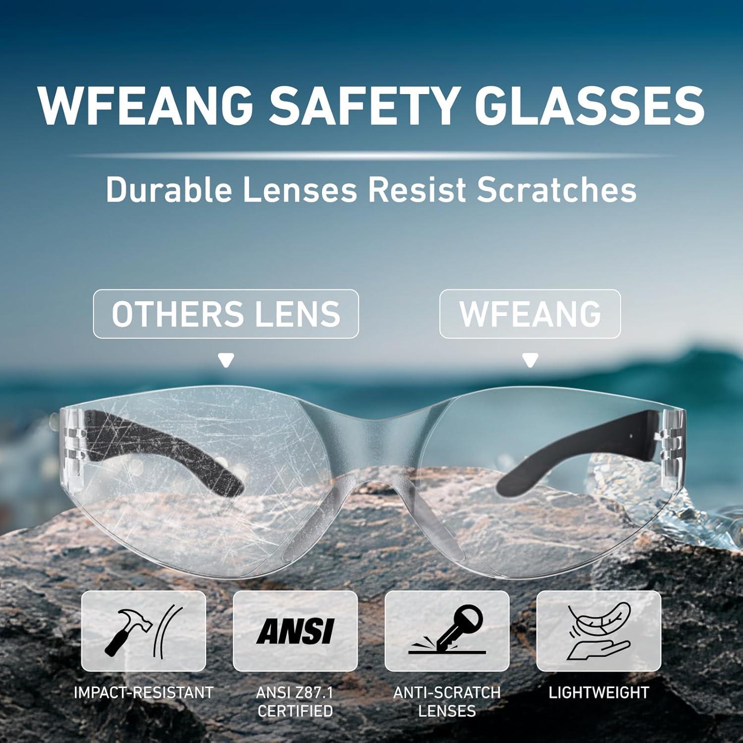 Gafas de Seguridad WFEANG ANSI Z87.1 Resistentes a Rayones - 30 Pares