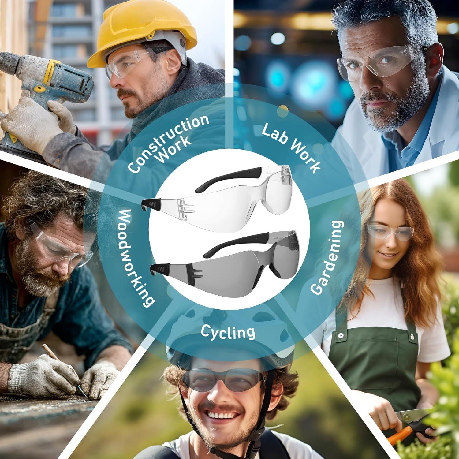 Gafas de Seguridad WFEANG ANSI Z87.1 Resistentes a Rayones - 30 Pares