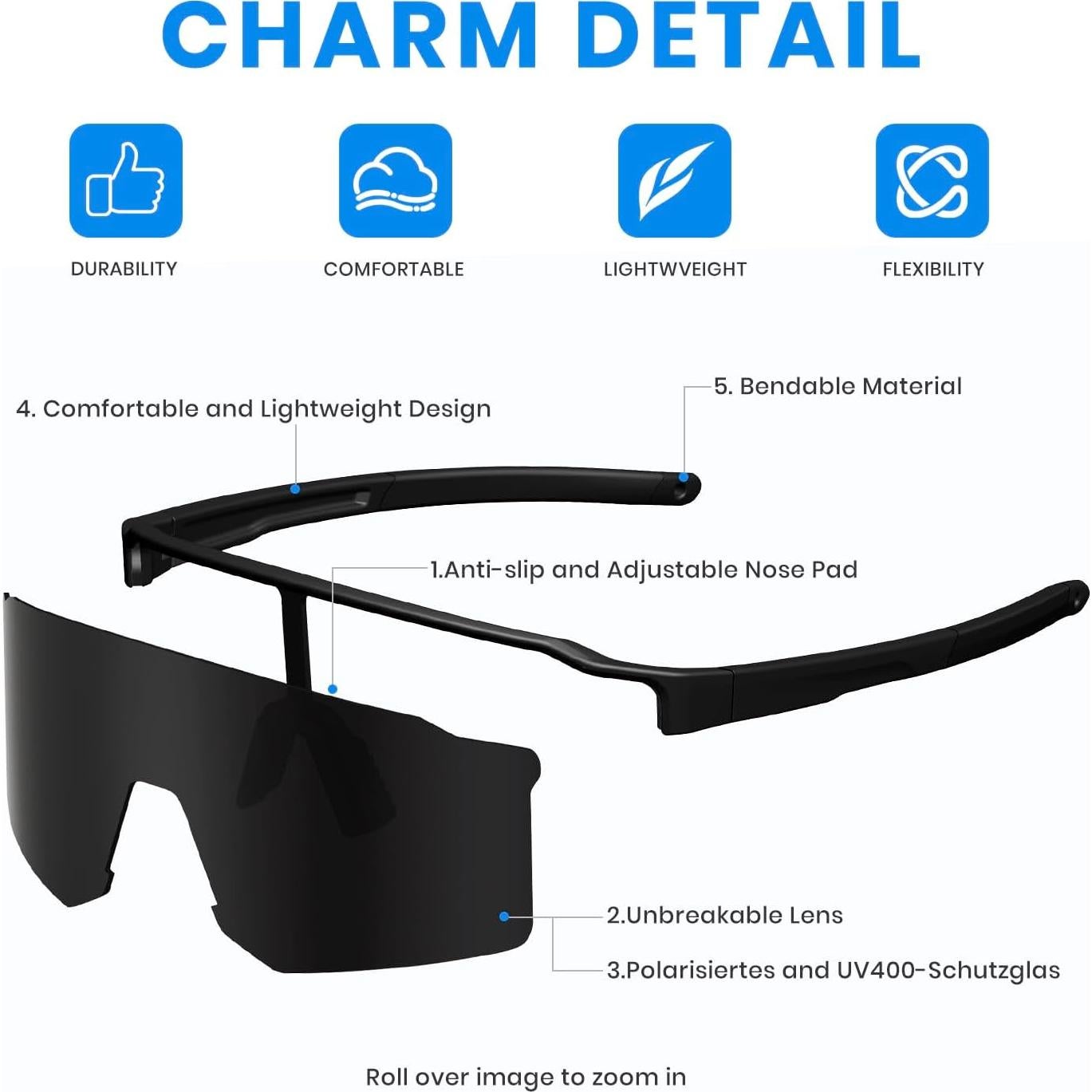 Gafas de Ciclismo Polarizadas VEWOE UV400 para Adultos