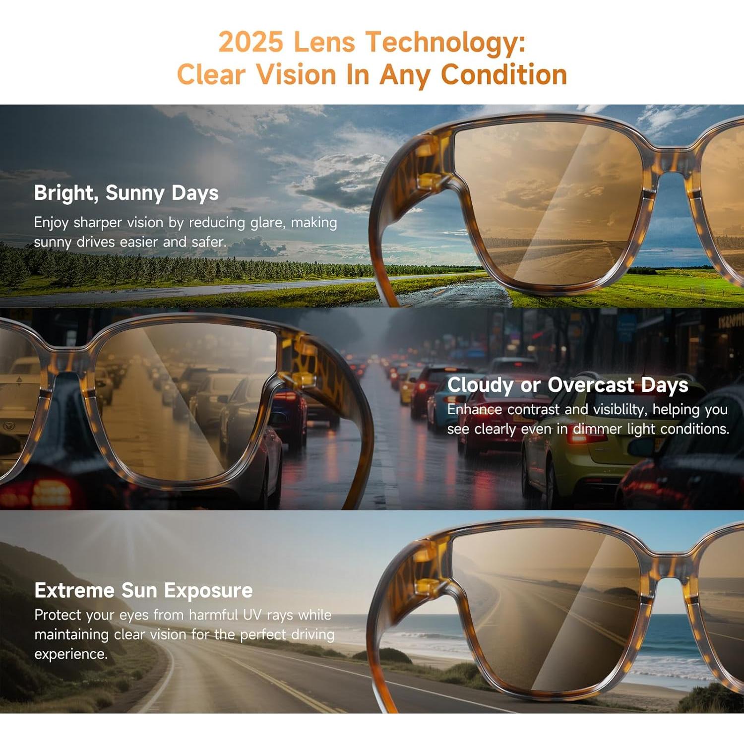 Gafas de sol polarizadas UV400 para usar sobre gafas - FO-12