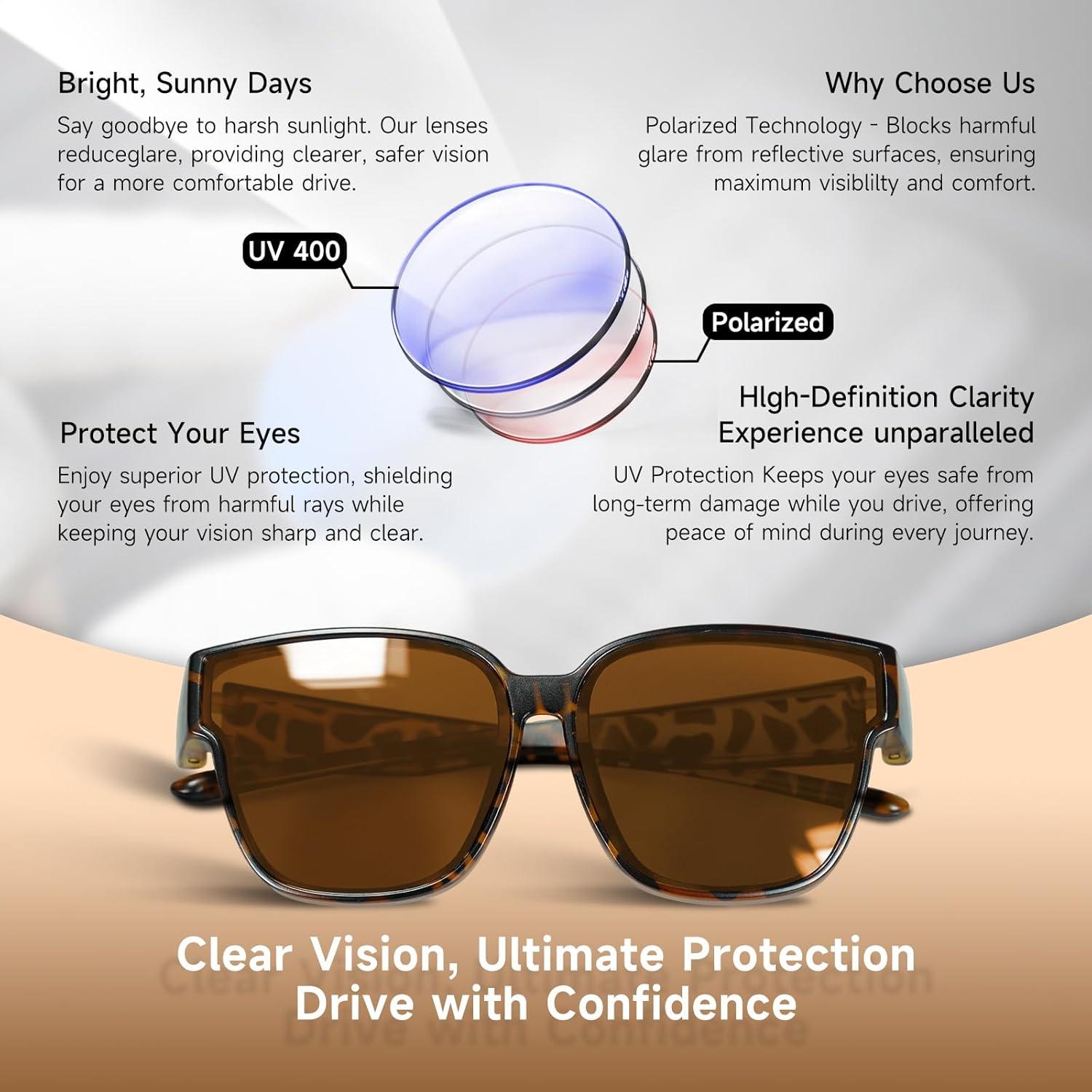 Gafas de sol polarizadas UV400 para usar sobre gafas - FO-12