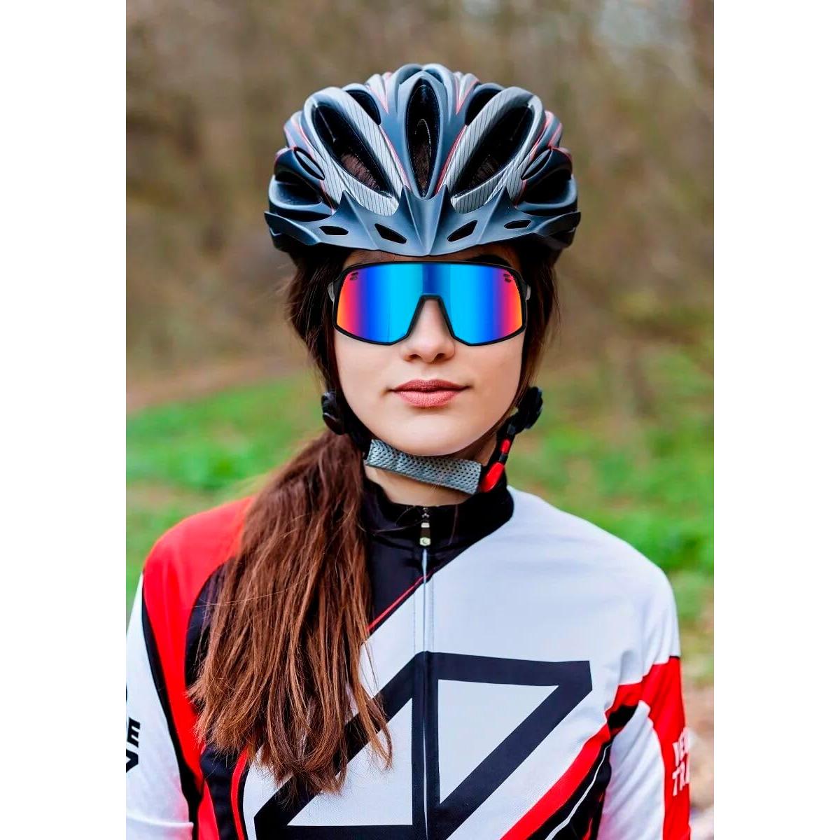 Gafas de Ciclismo Polarizadas UV400 TR90 Negras con Lente Azul
