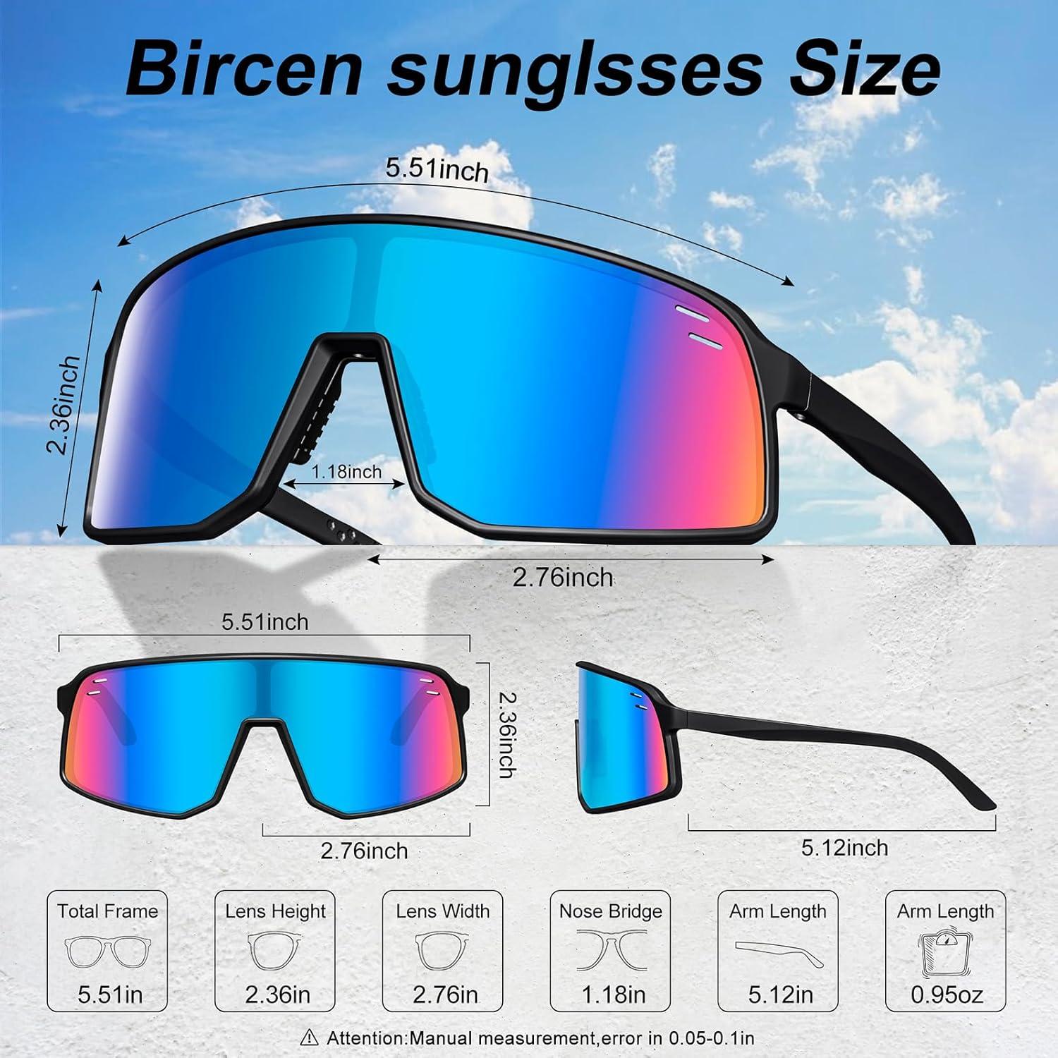 Gafas de Ciclismo Polarizadas UV400 TR90 Negras con Lente Azul