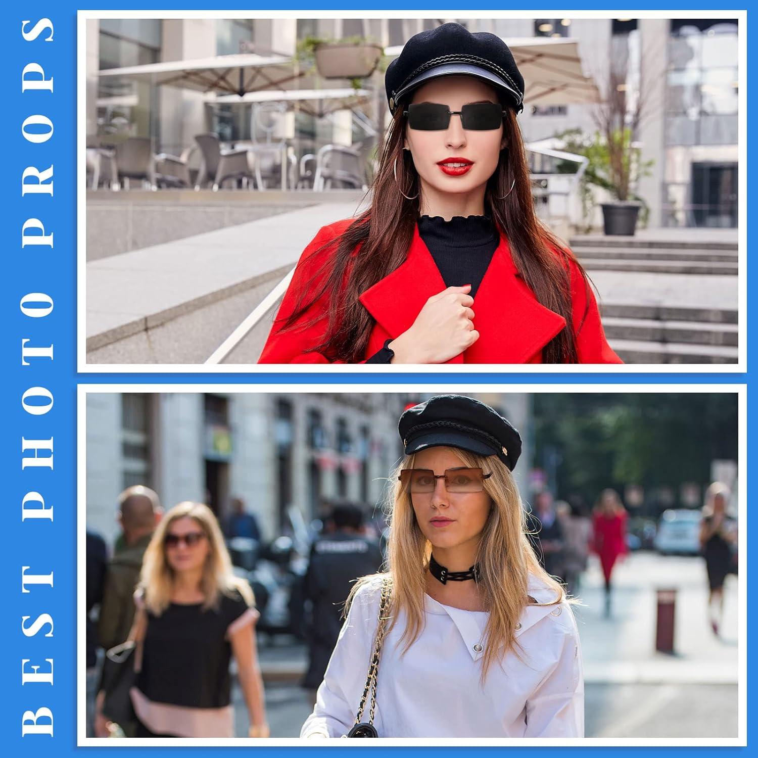 EBOOT Gafas de Sol Rectangulares Sin Montura Vintage 48 Paquetes