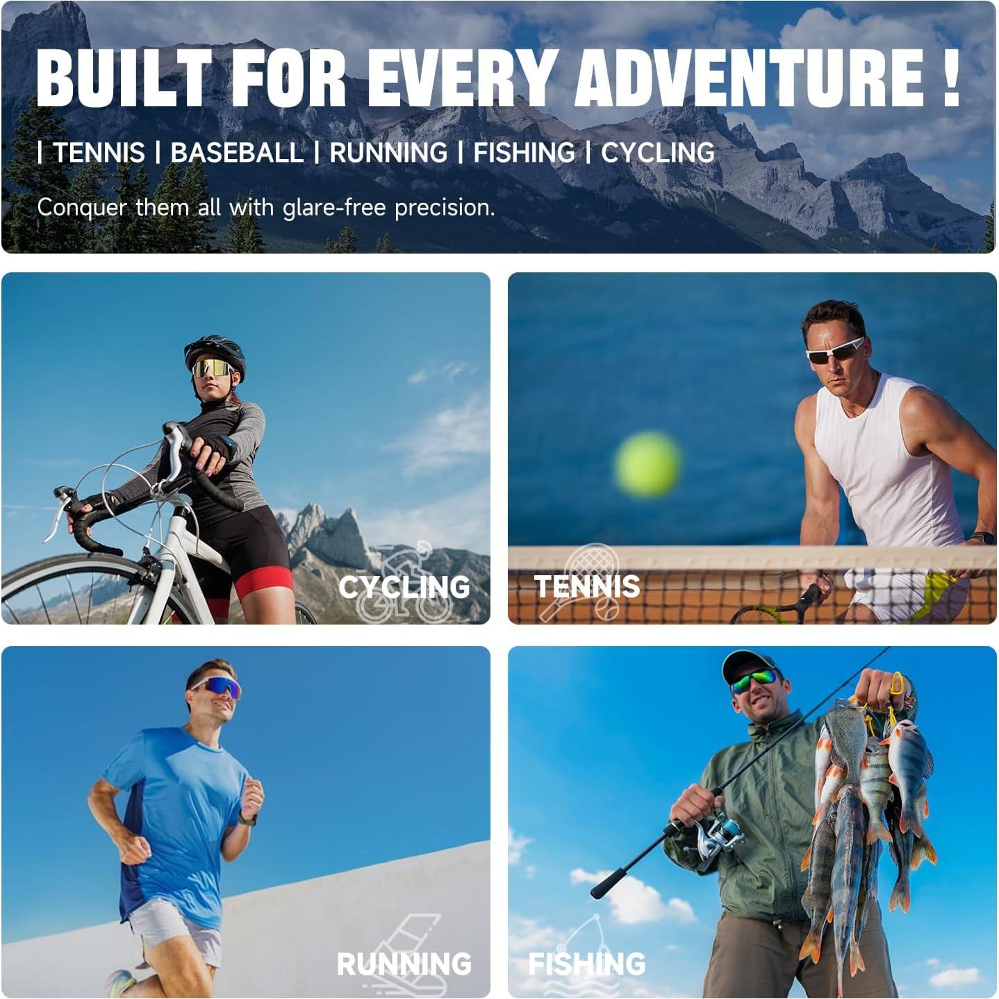 Gafas de sol deportivas DEAFRAIN UV400 para hombres y mujeres