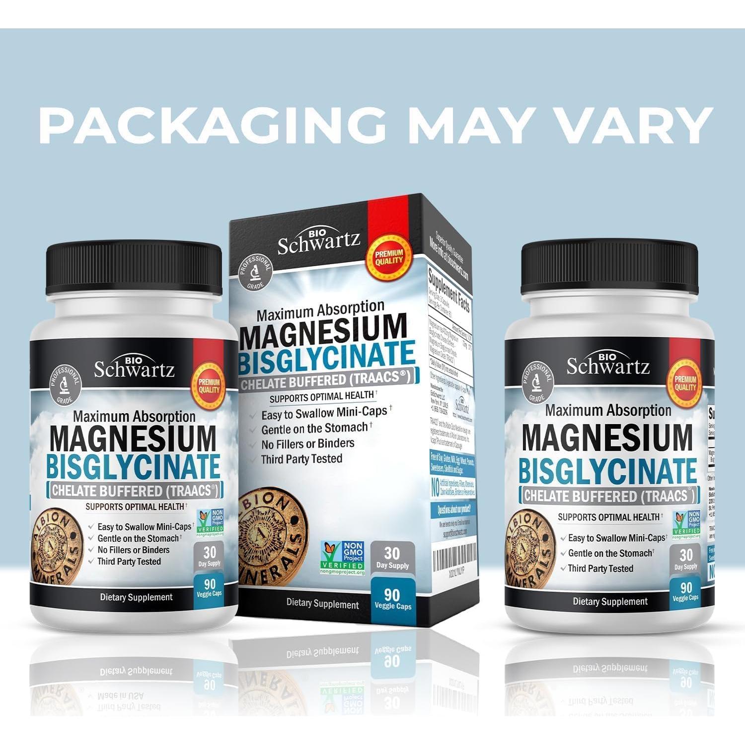 Bisglicinato de Magnesio BioSchwartz 90 Cápsulas 100% Quelado