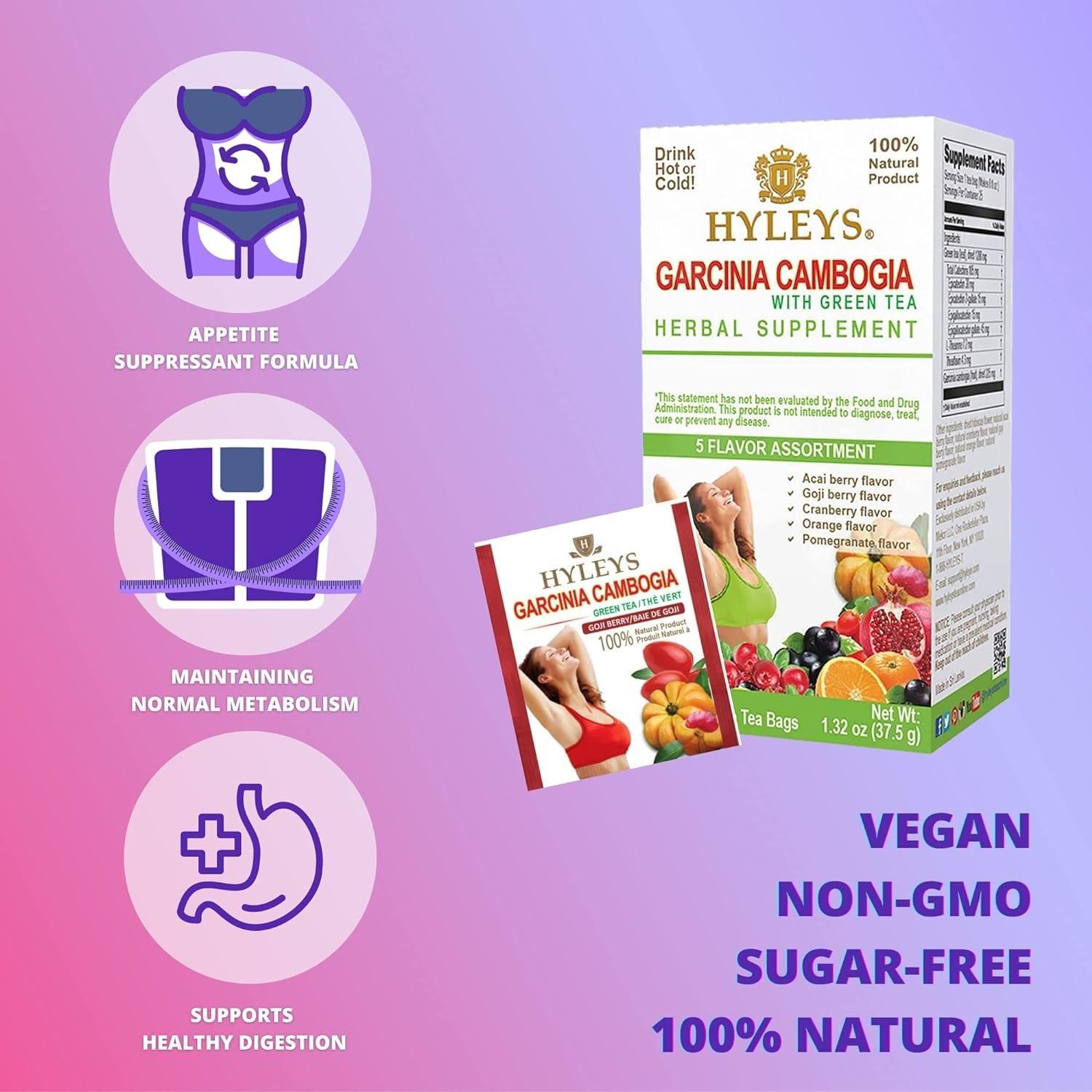 Té HYLEYS Garcinia Cambogia y Té Verde 25 Bolsitas Asortimento