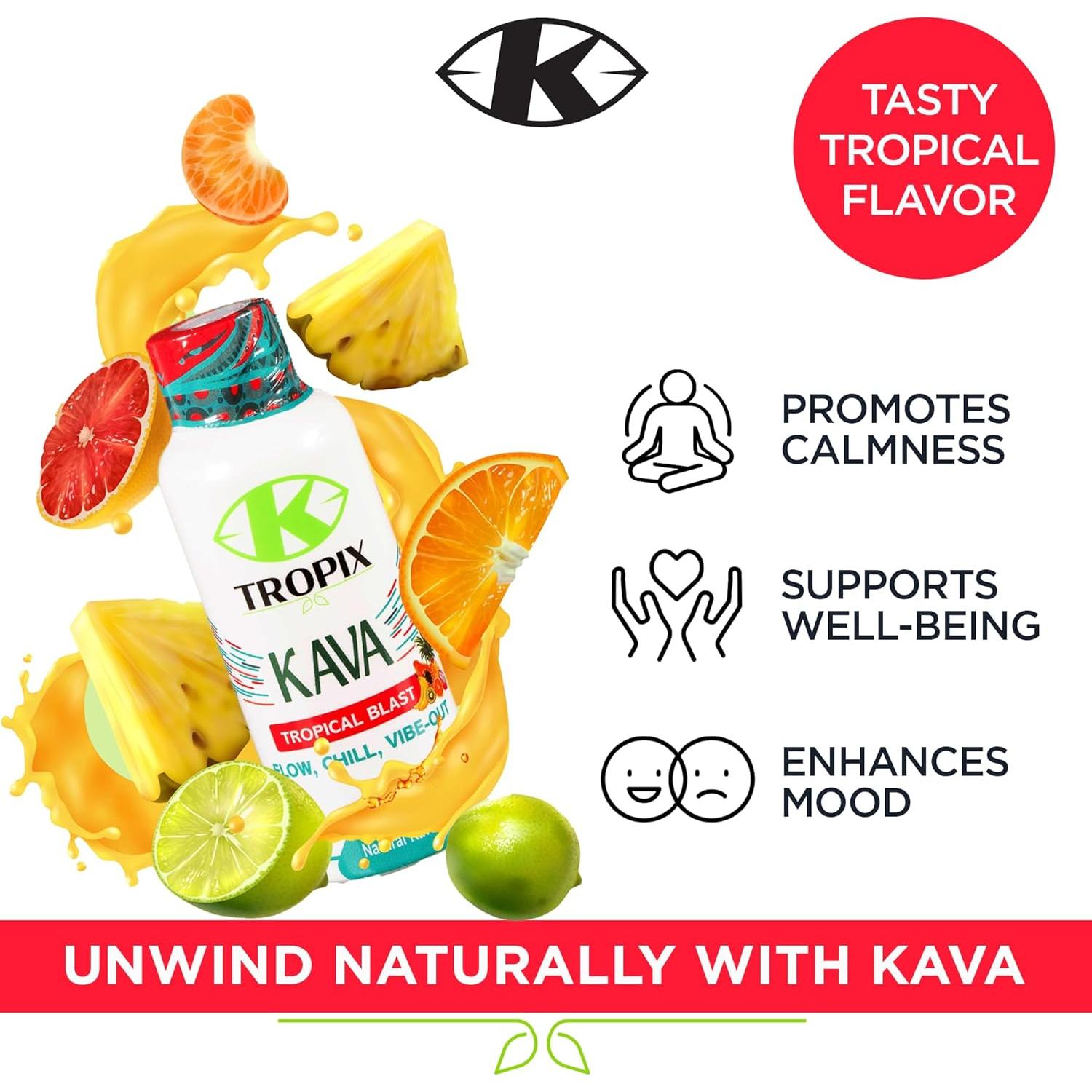 K-Tropix Shot de Kava Tropical 500mg - Suplemento Relajante