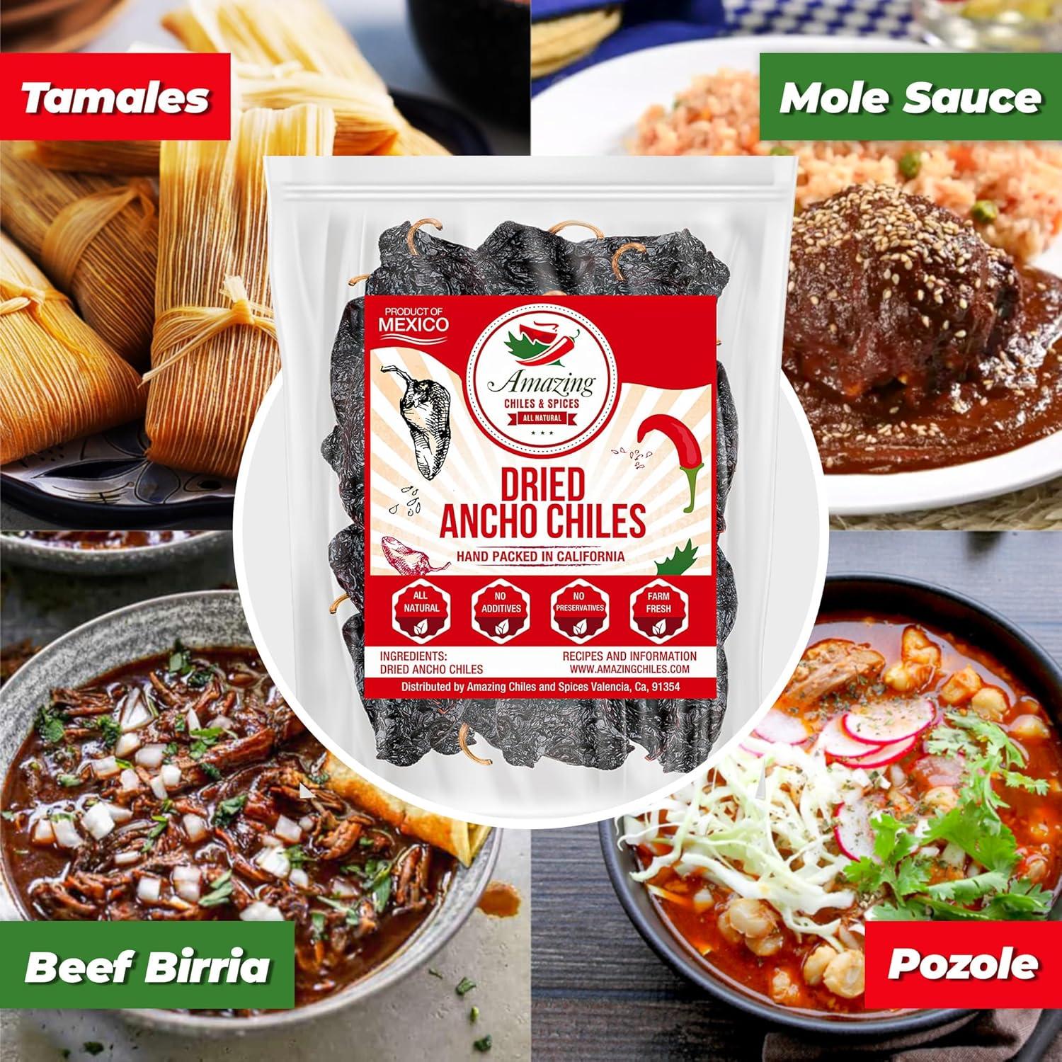 Chiles Ancho Secos 113.4 g Amazing Chiles - Sabor Dulce y Ahumado