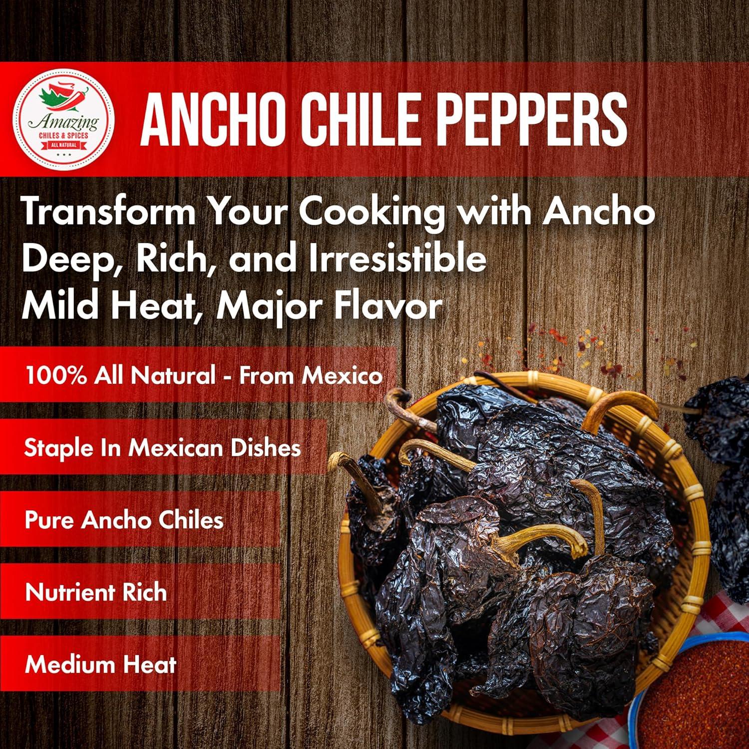 Chiles Ancho Secos 113.4 g Amazing Chiles - Sabor Dulce y Ahumado