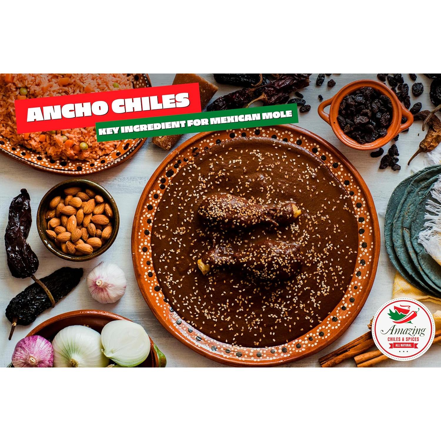 Chiles Ancho Secos 113.4 g Amazing Chiles - Sabor Dulce y Ahumado