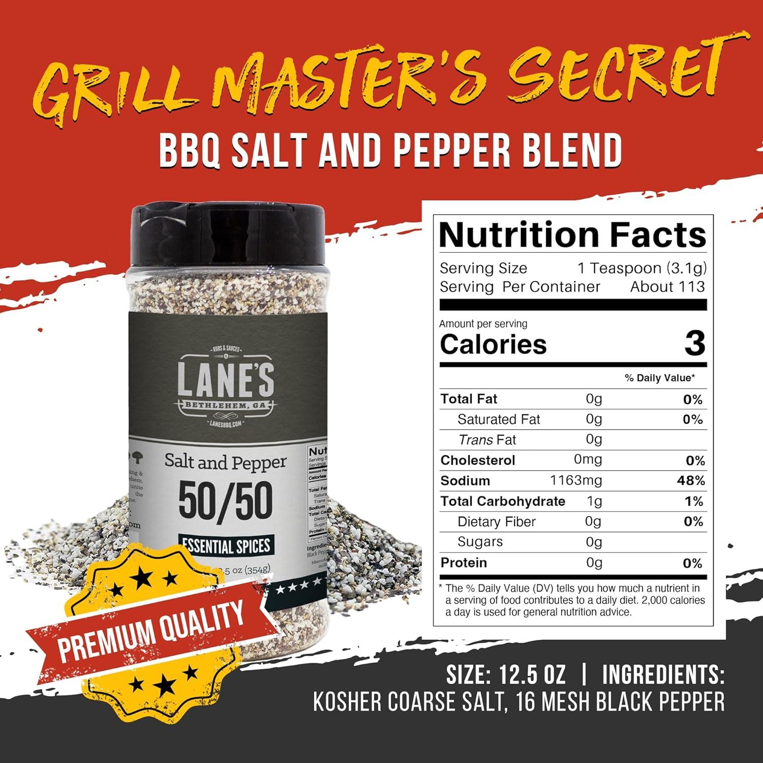 Condimento Sal y Pimienta Gruesa 50/50 Lane 340g Natural