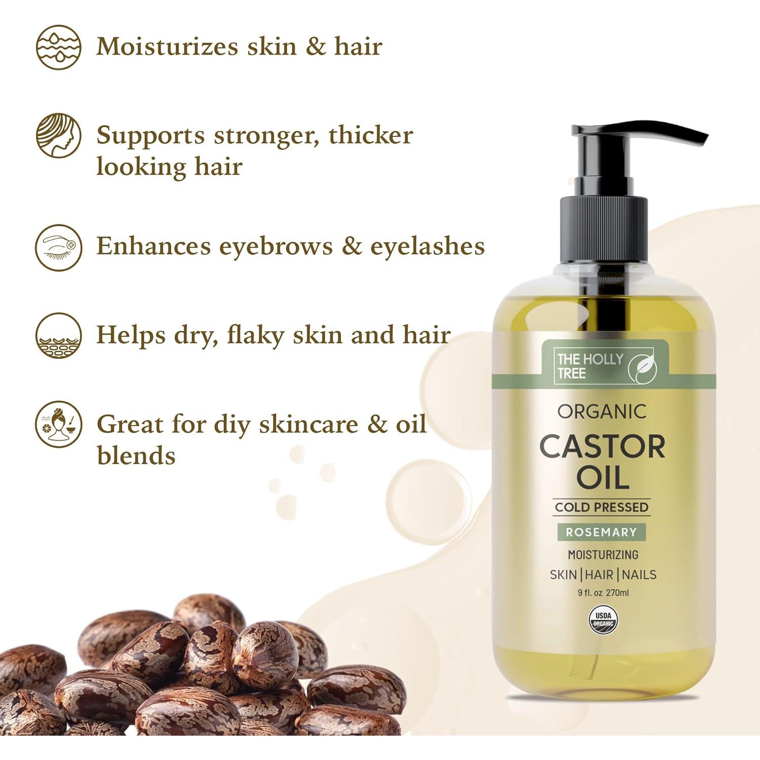 Aceite de Ricino Orgánico 266 ml The Holly Tree - Infusionado con Romero