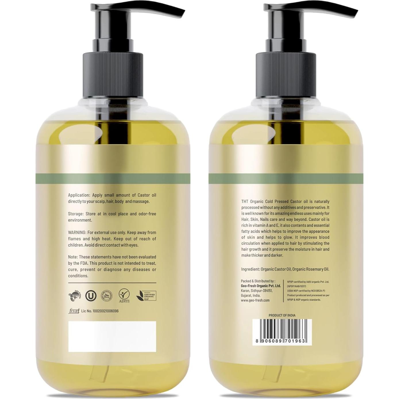 Aceite de Ricino Orgánico 266 ml The Holly Tree - Infusionado con Romero