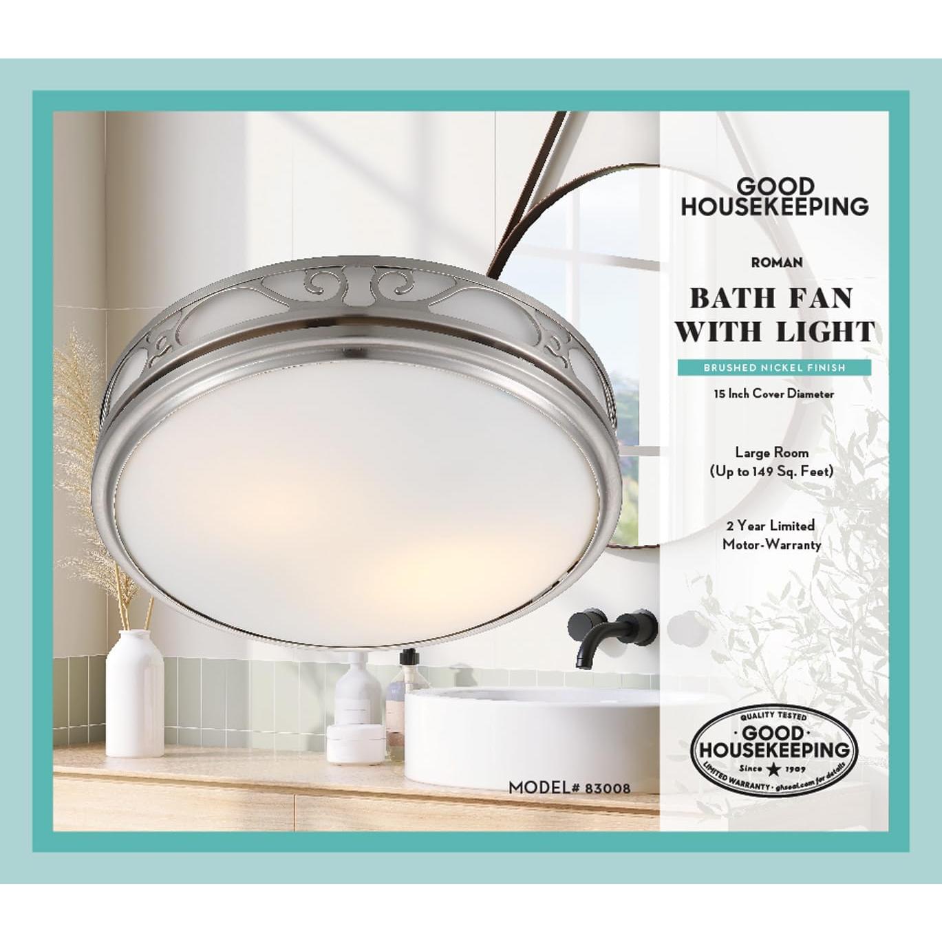 Ventilador de Extracción Good Housekeeping Romano 110 CFM Níquel Cepillado