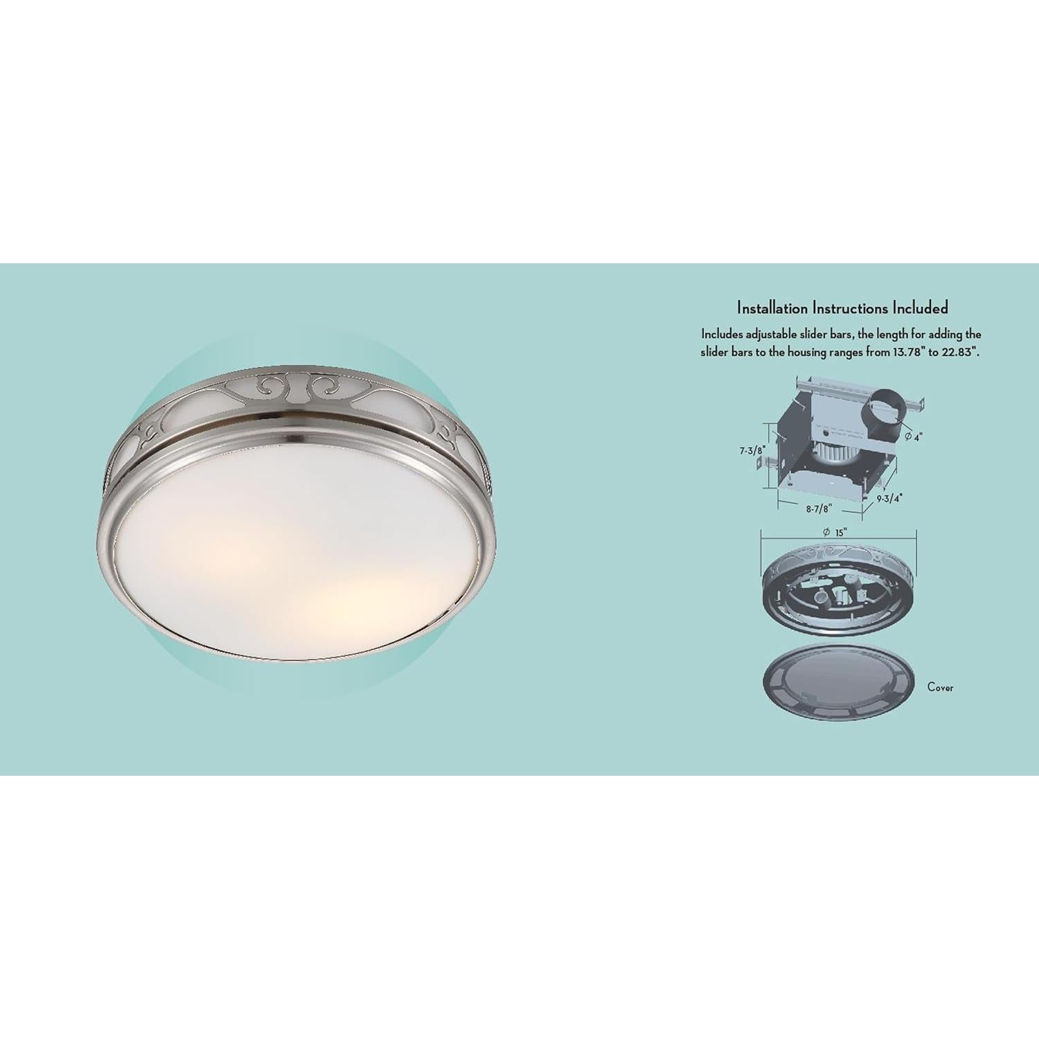 Ventilador de Extracción Good Housekeeping Romano 110 CFM Níquel Cepillado