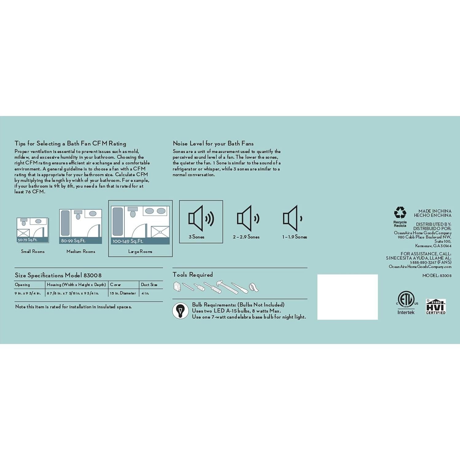 Ventilador de Extracción Good Housekeeping Romano 110 CFM Níquel Cepillado