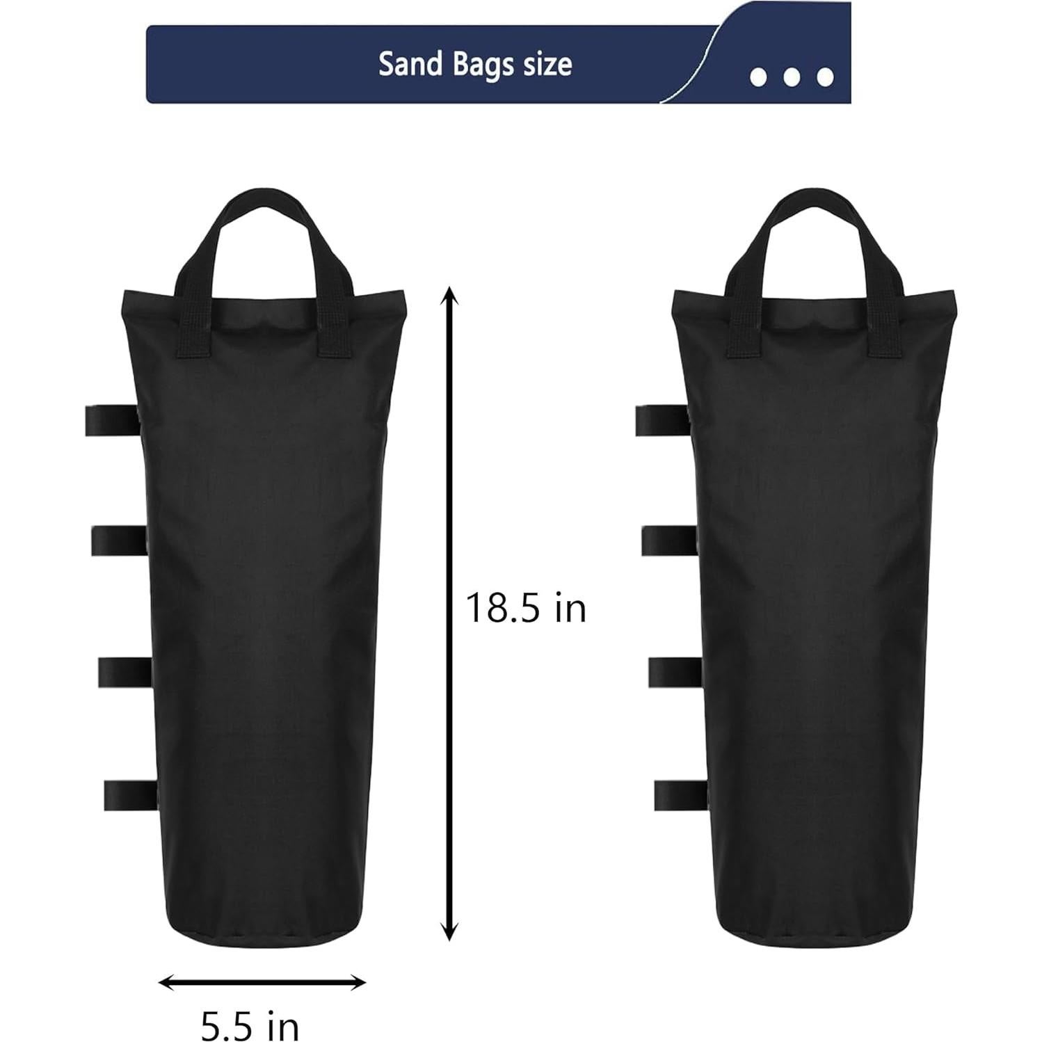 Paquete de 6 bolsas de arena AMIMA para carpa negro