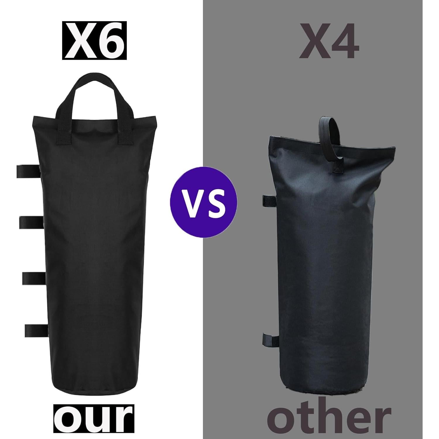 Paquete de 6 bolsas de arena AMIMA para carpa negro