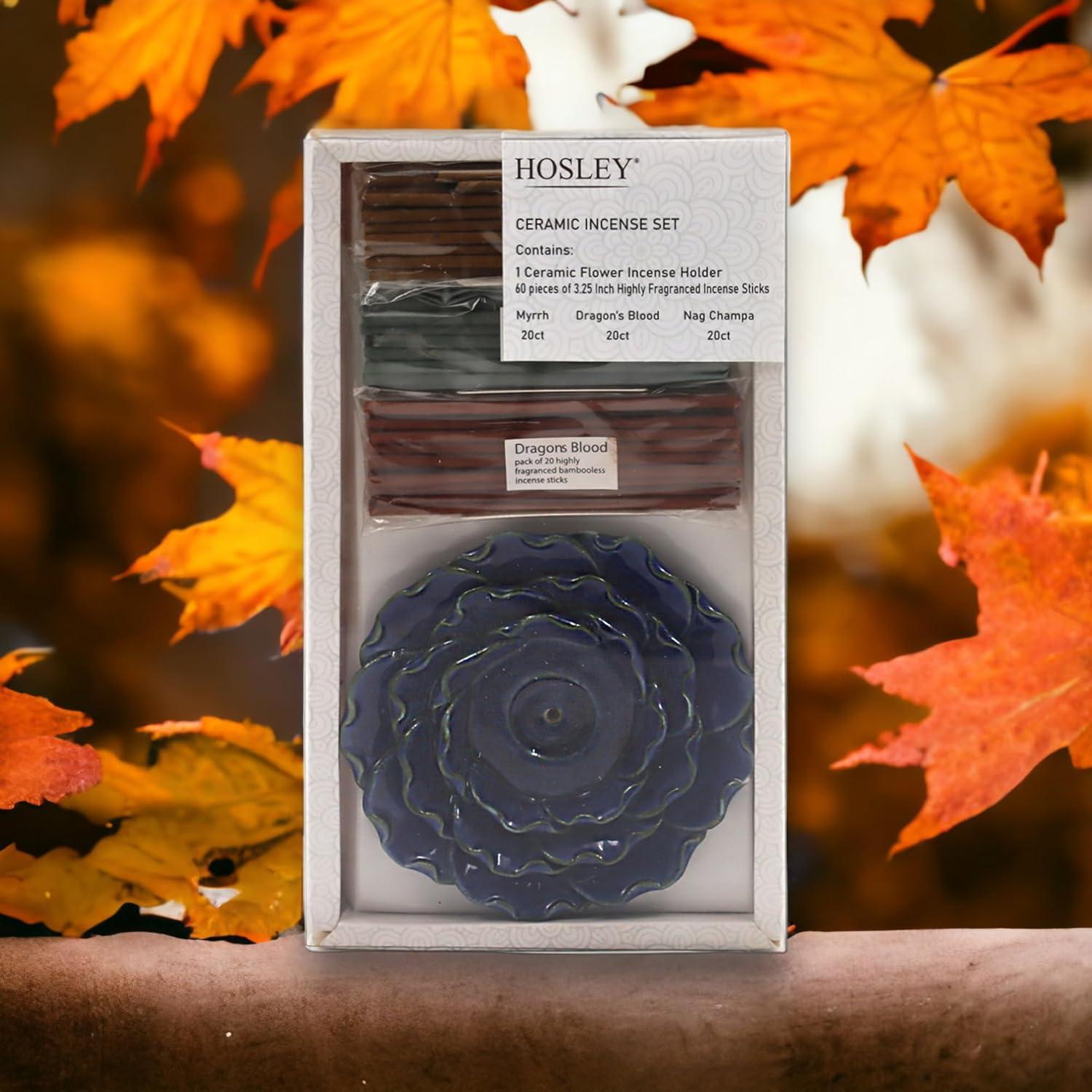 Juego de Incienso Premium Hosley con 60 Varitas y Soporte