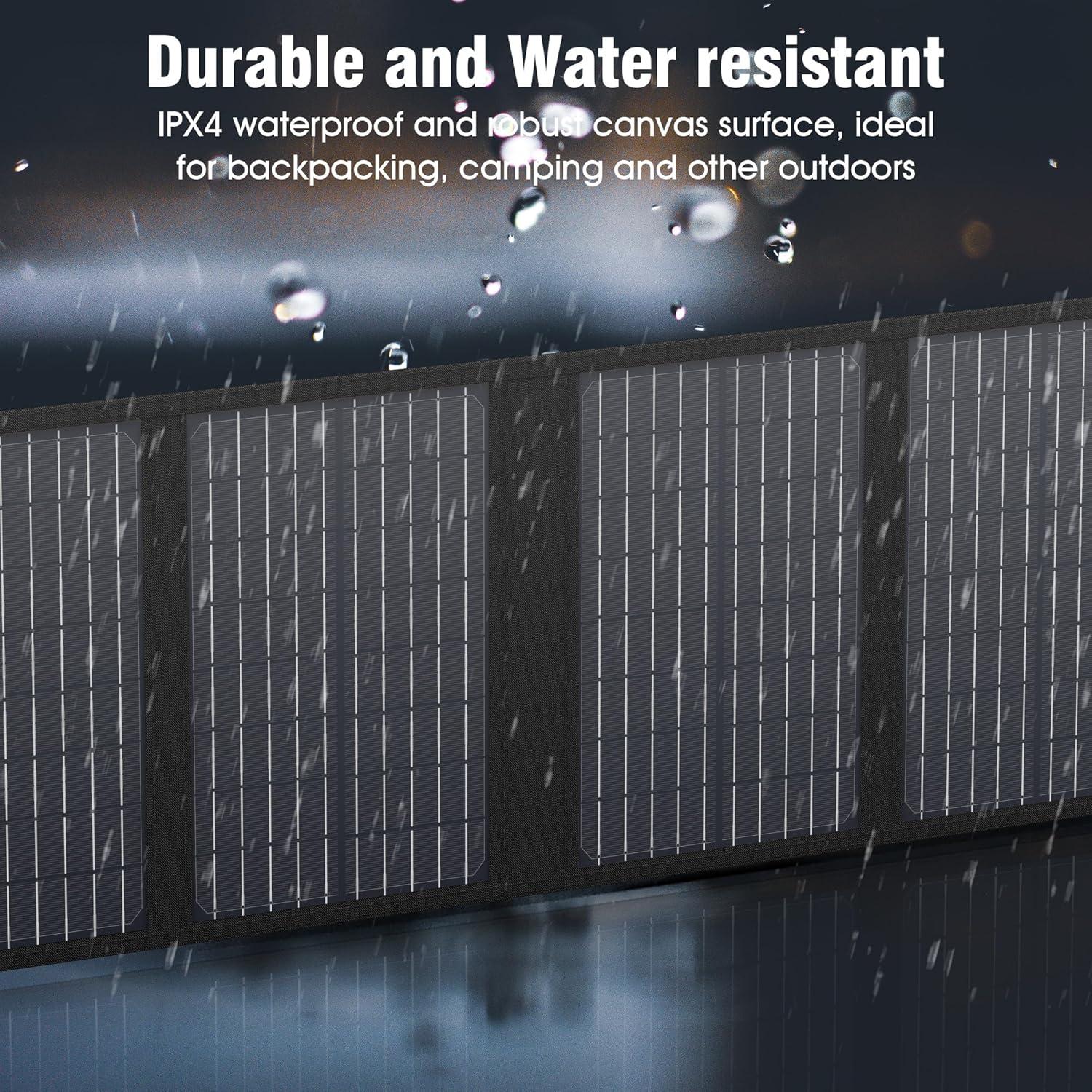 Cargador Solar Plegable SinKeu 40W USB C para Camping