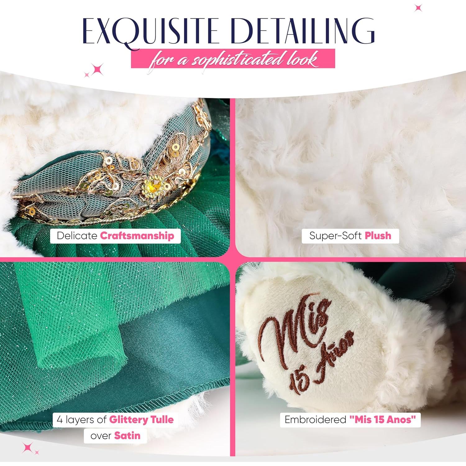 Oso de Peluche 30 cm Mis 15 Años Kinnex Azul Claro