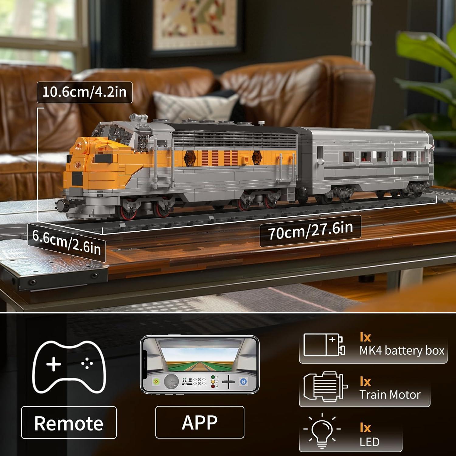 Mould King 12018 Tren EMD F7 Control Remoto 1541 Piezas