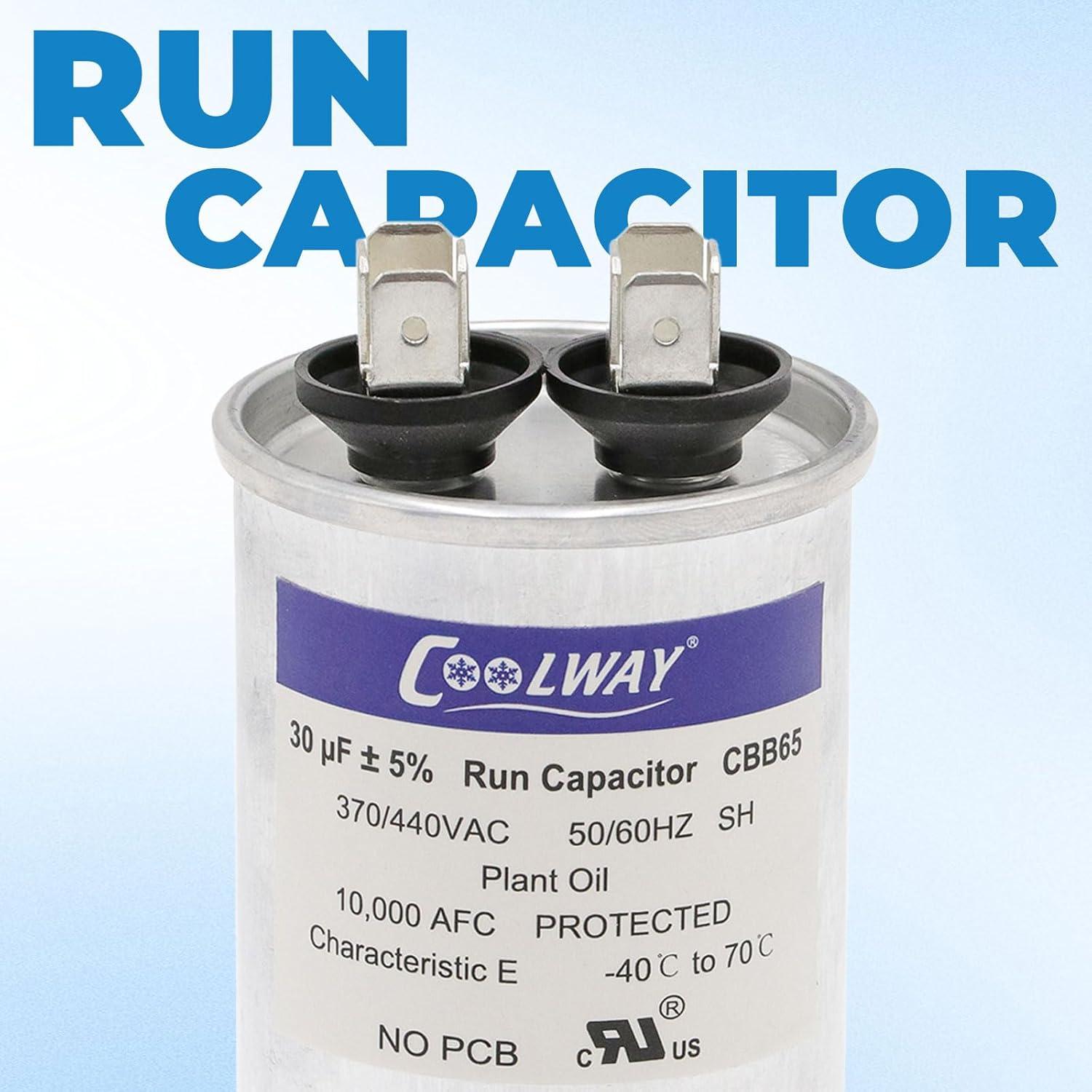 Capacitor de Arranque Doble COOLWAY 30uF 370/440V CBB65