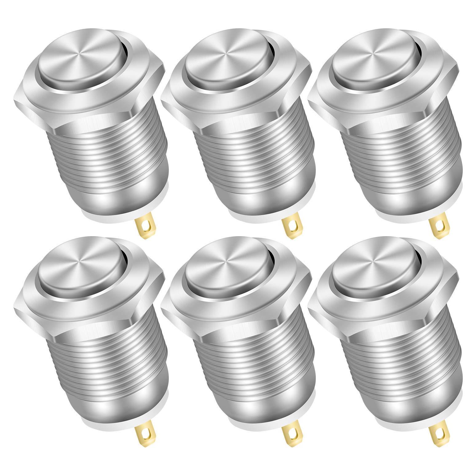 Interruptor de Botón Momentáneo 12mm DaierTek IP65 Acero Inoxidable