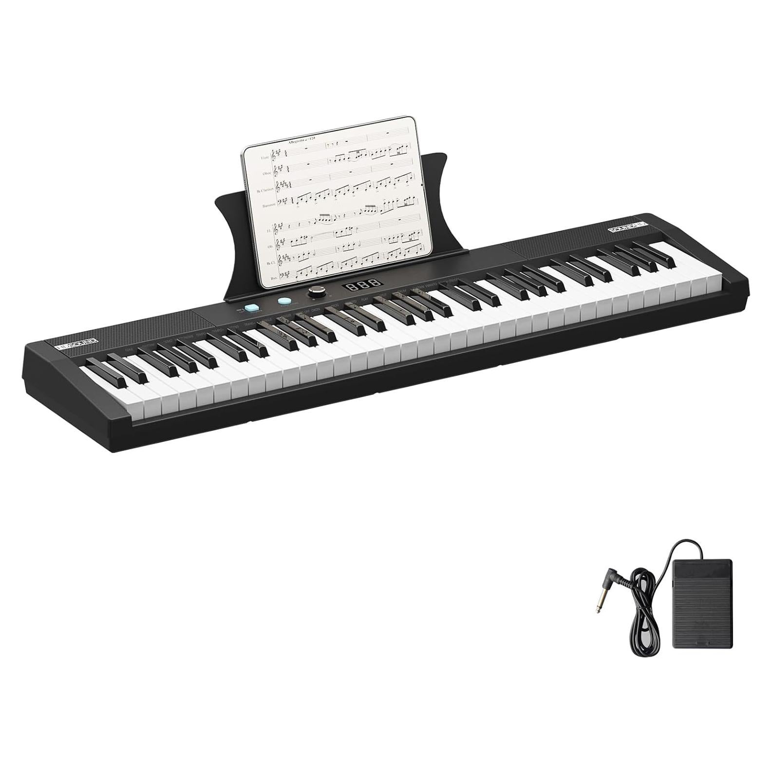 Piano Eléctrico Portátil Senfot 61 Teclas con Altavoces