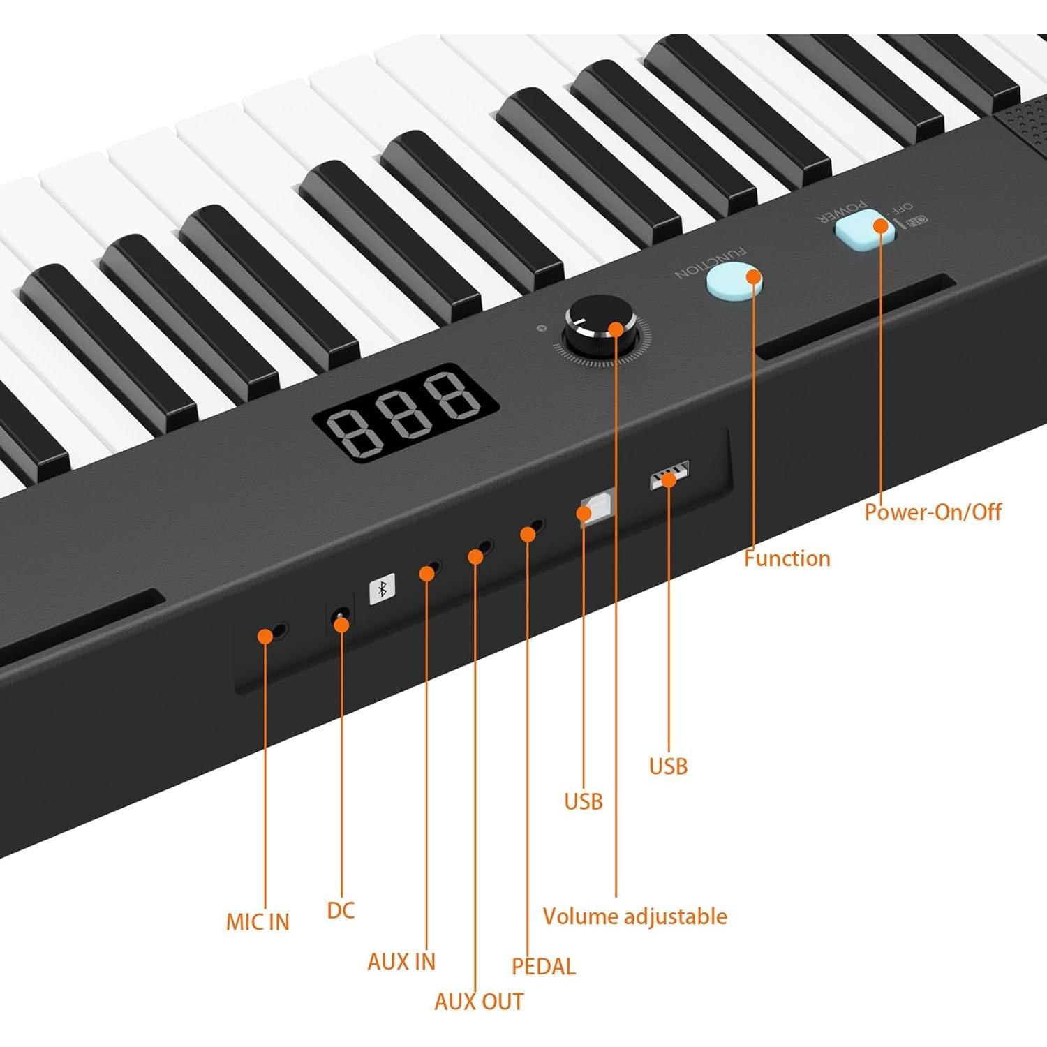 Piano Eléctrico Portátil Senfot 61 Teclas con Altavoces