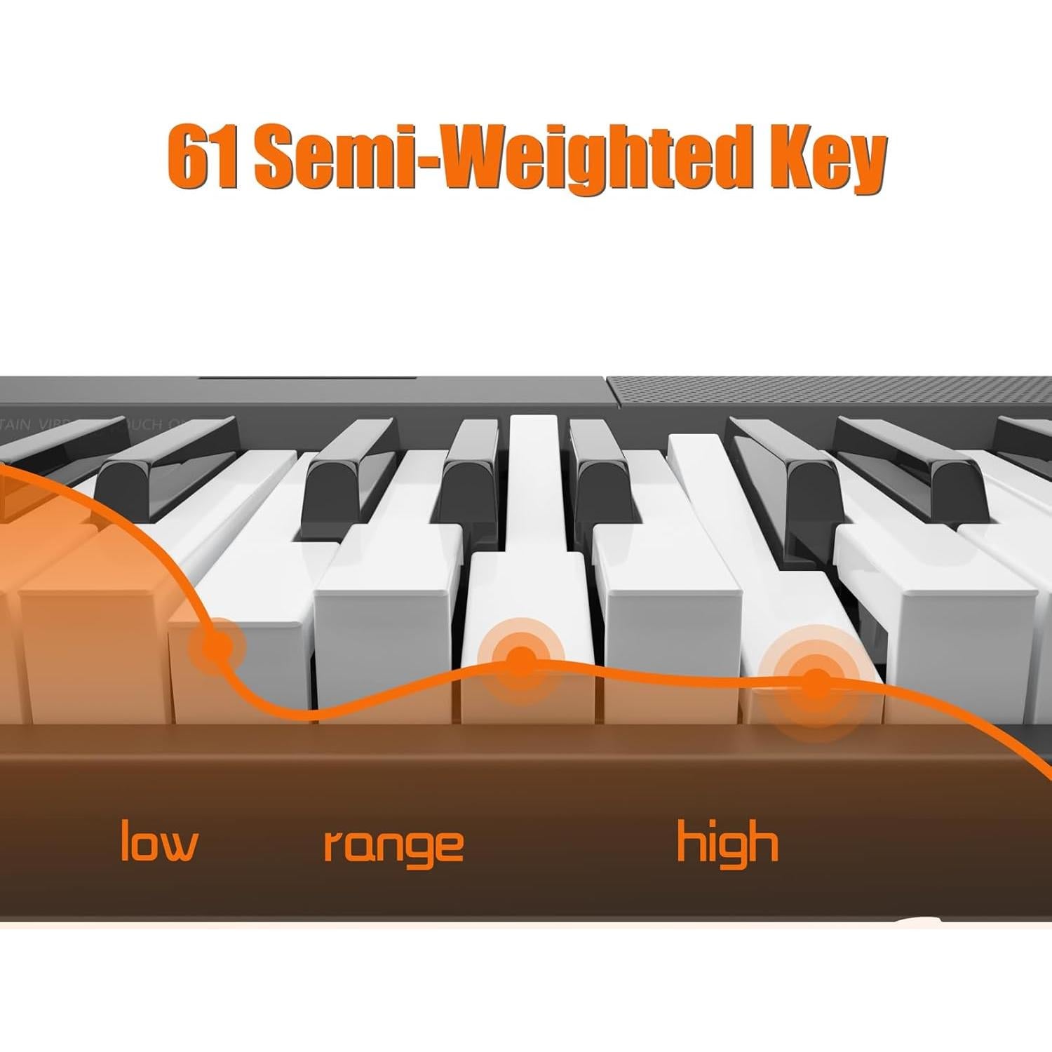 Piano Eléctrico Portátil Senfot 61 Teclas con Altavoces