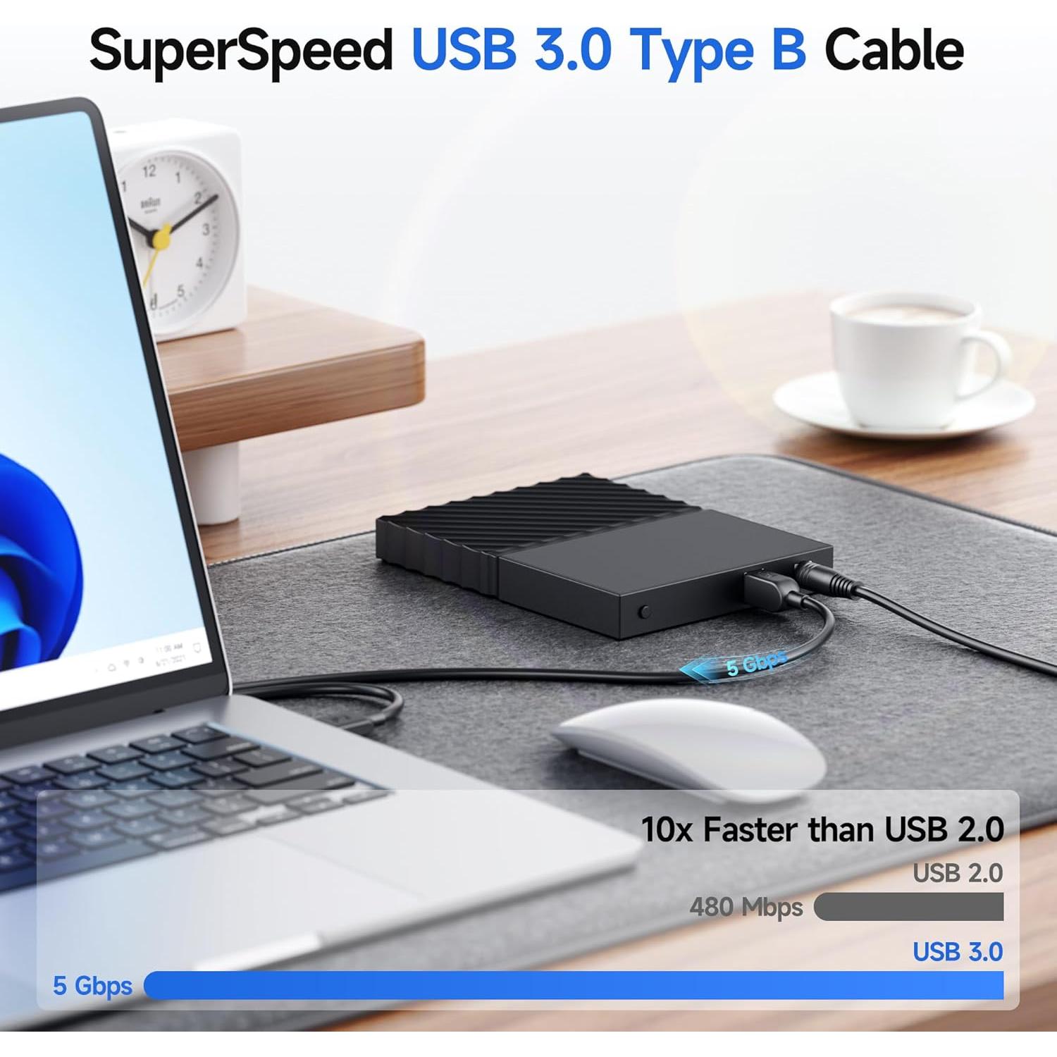 Cable USB 3.0 A a B 0.91m Cable Matters Negro 5Gbps