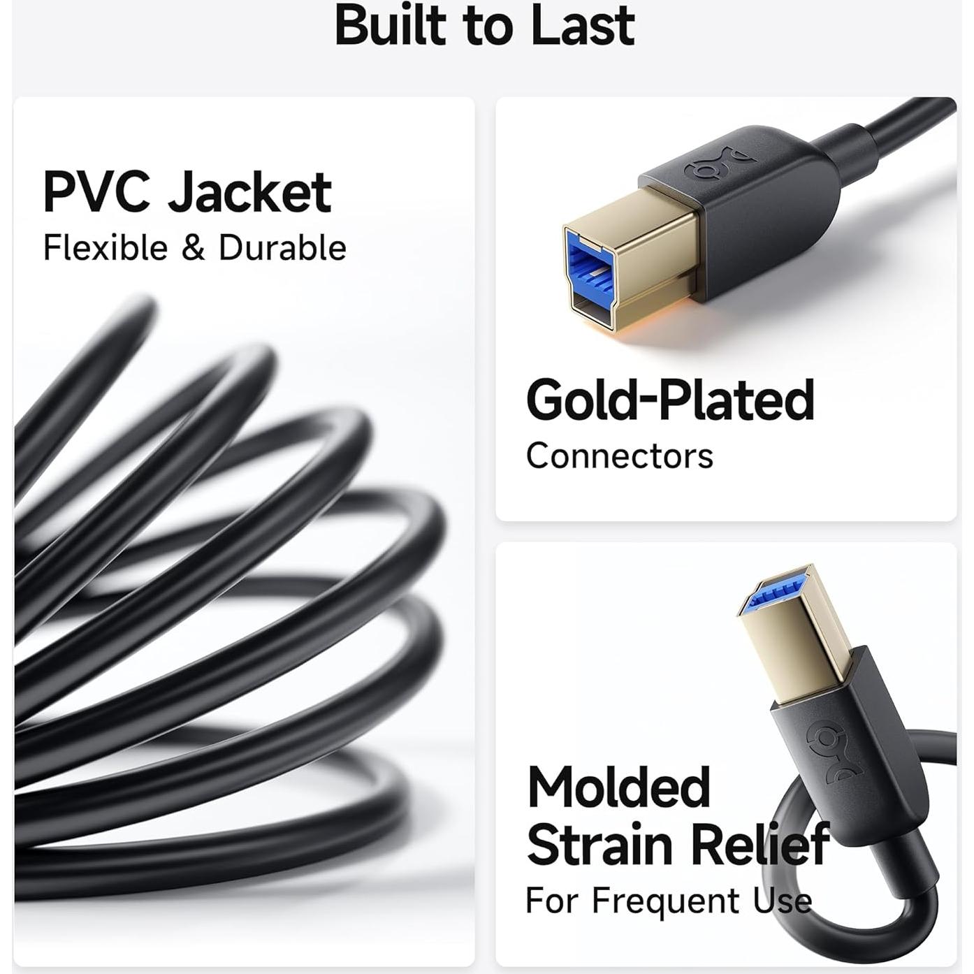 Cable USB 3.0 A a B 0.91m Cable Matters Negro 5Gbps