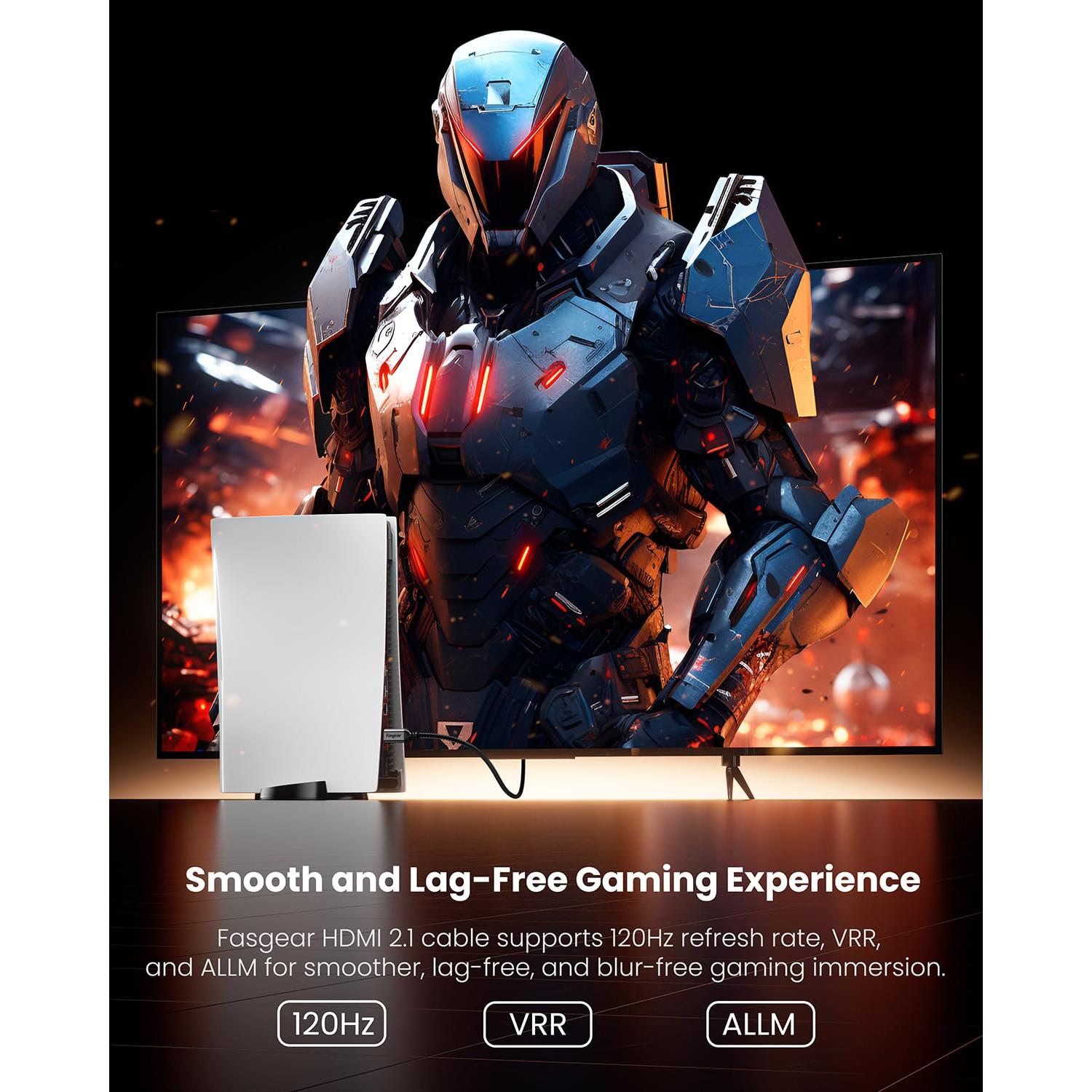 Cable HDMI 2.1 Fasgear 2m Ultra Alta Velocidad 8K@60Hz