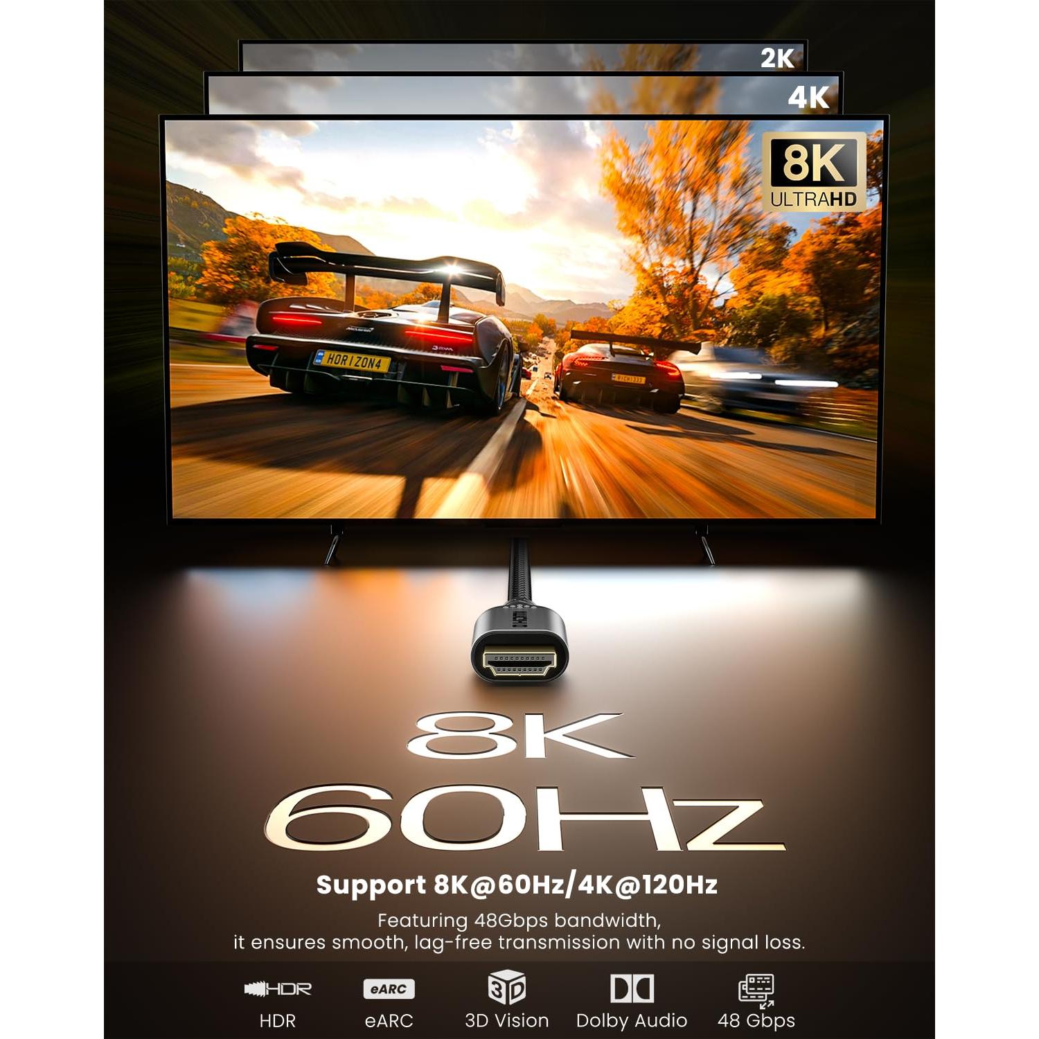 Cable HDMI 2.1 Fasgear 2m Ultra Alta Velocidad 8K@60Hz