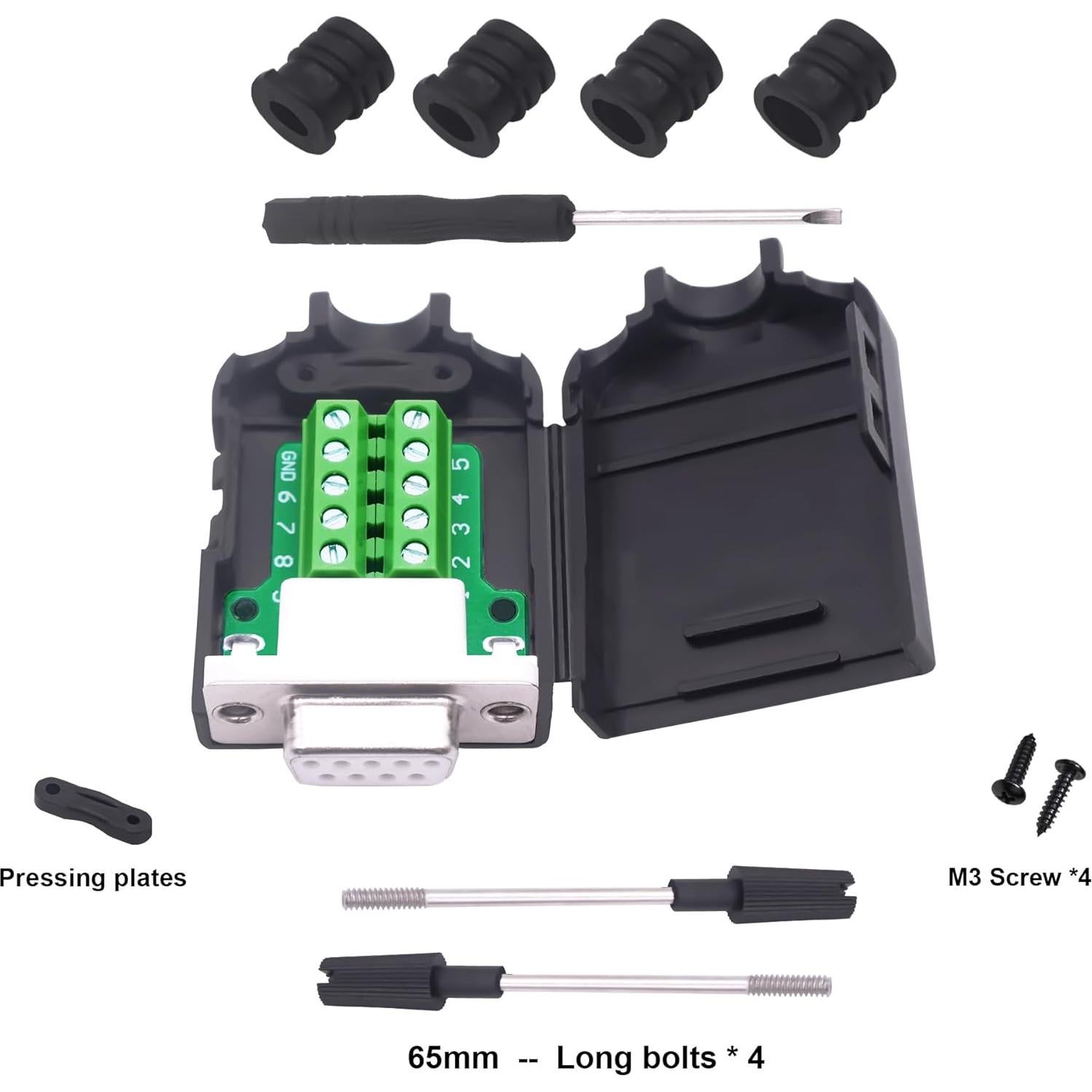 Placa de Conexión DB9 Hembra YARCHONN Adaptador RS232 2 Piezas