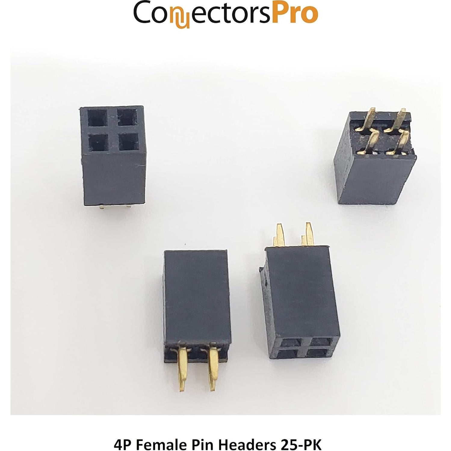 Conectores Hembras Pin Header 2.54mm 4P Doble Fila Marvic - Paquete de 25