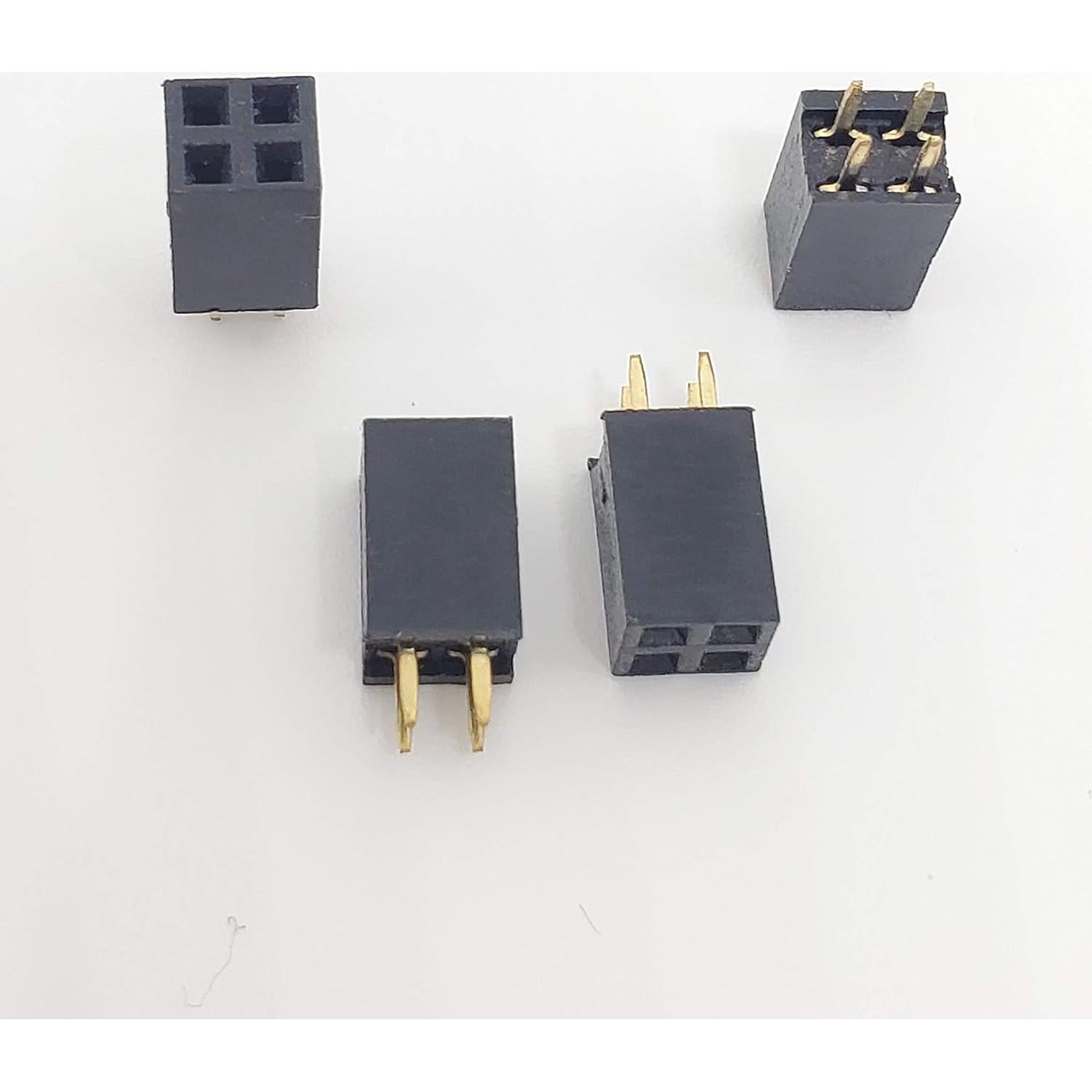 Conectores Hembras Pin Header 2.54mm 4P Doble Fila Marvic - Paquete de 25